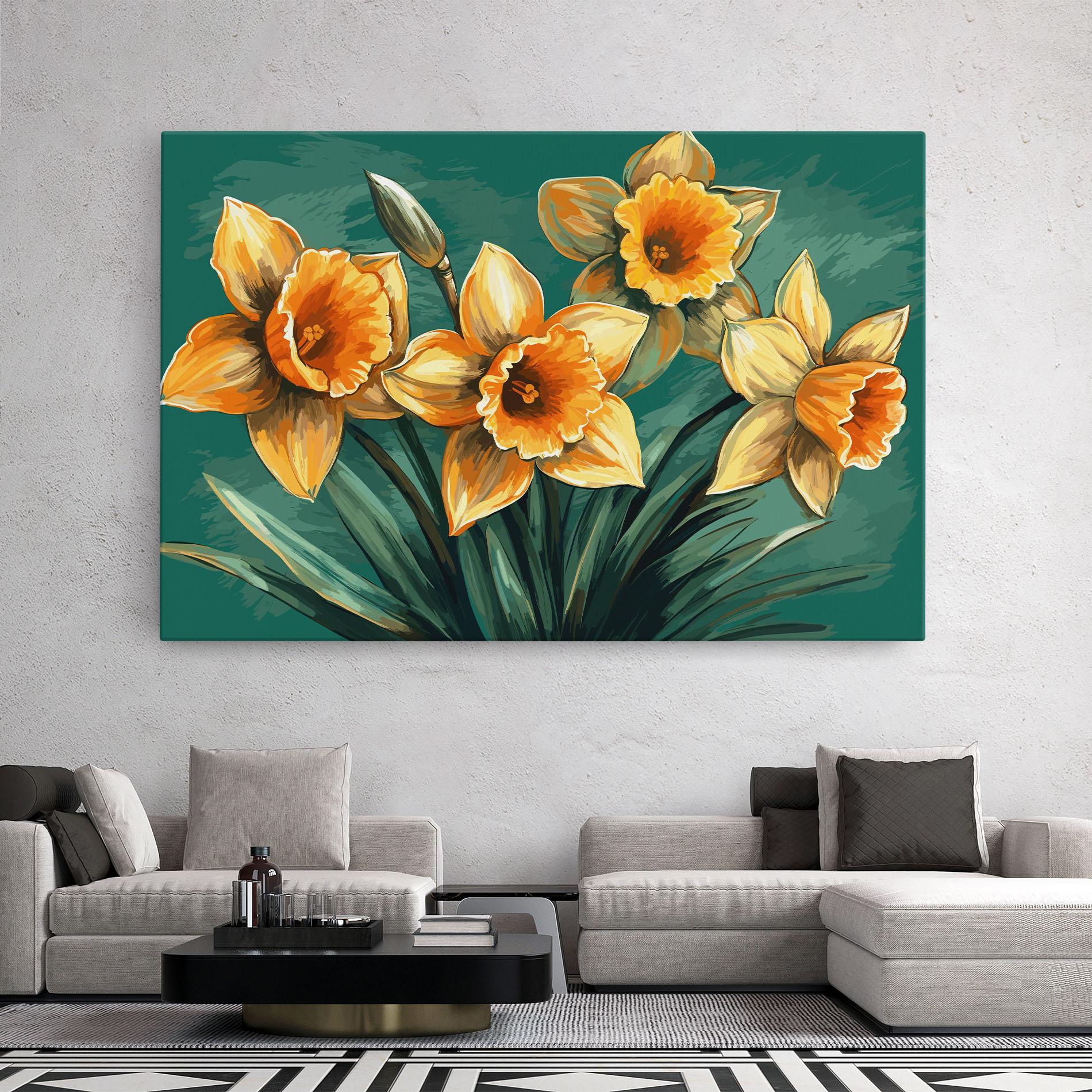 Leinwandbild Yellow Wild Flower mockup 2