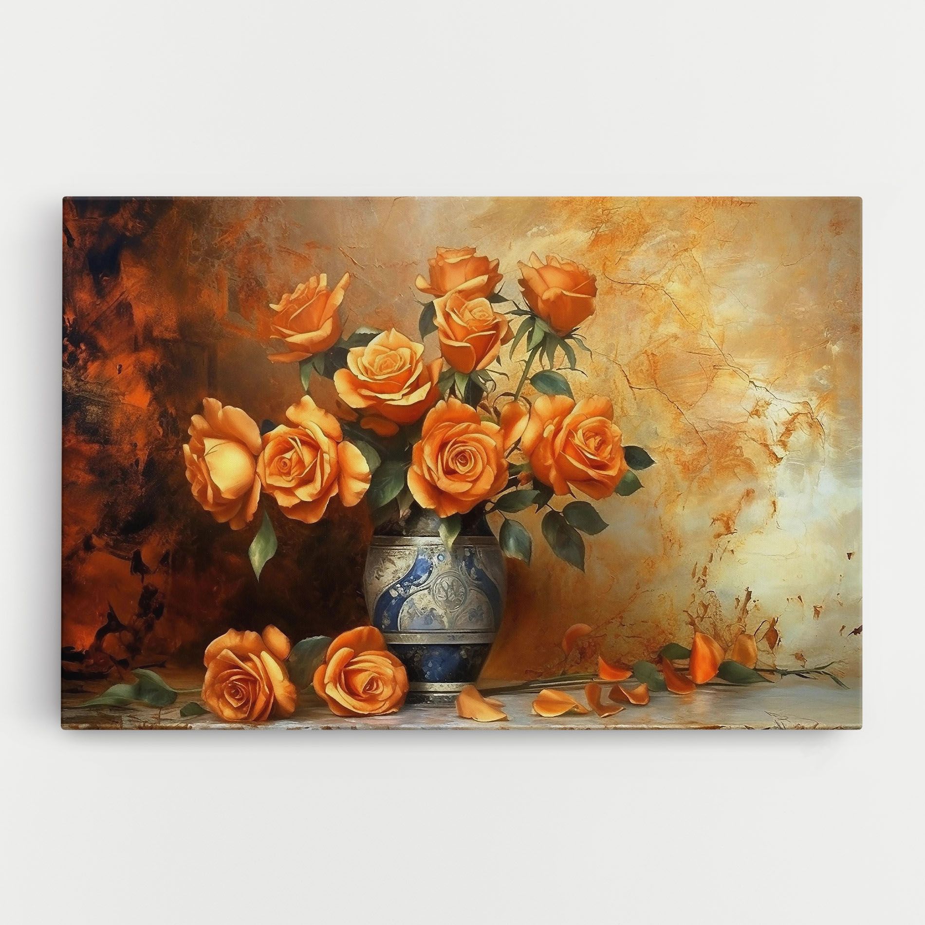 Pretty Orange Rose Vase mockup 0