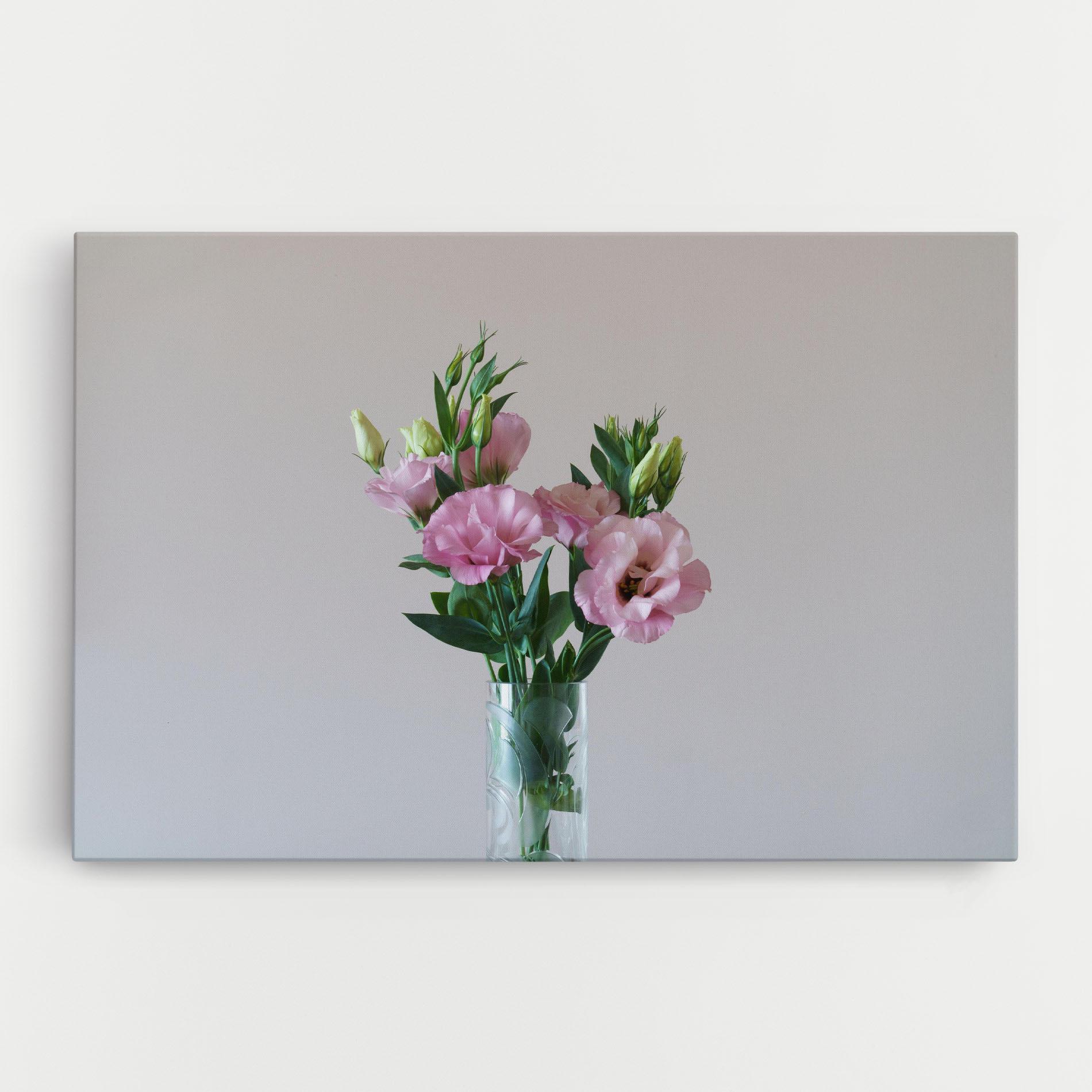Leinwandbild Pretty Pink Flower Vase mockup 0