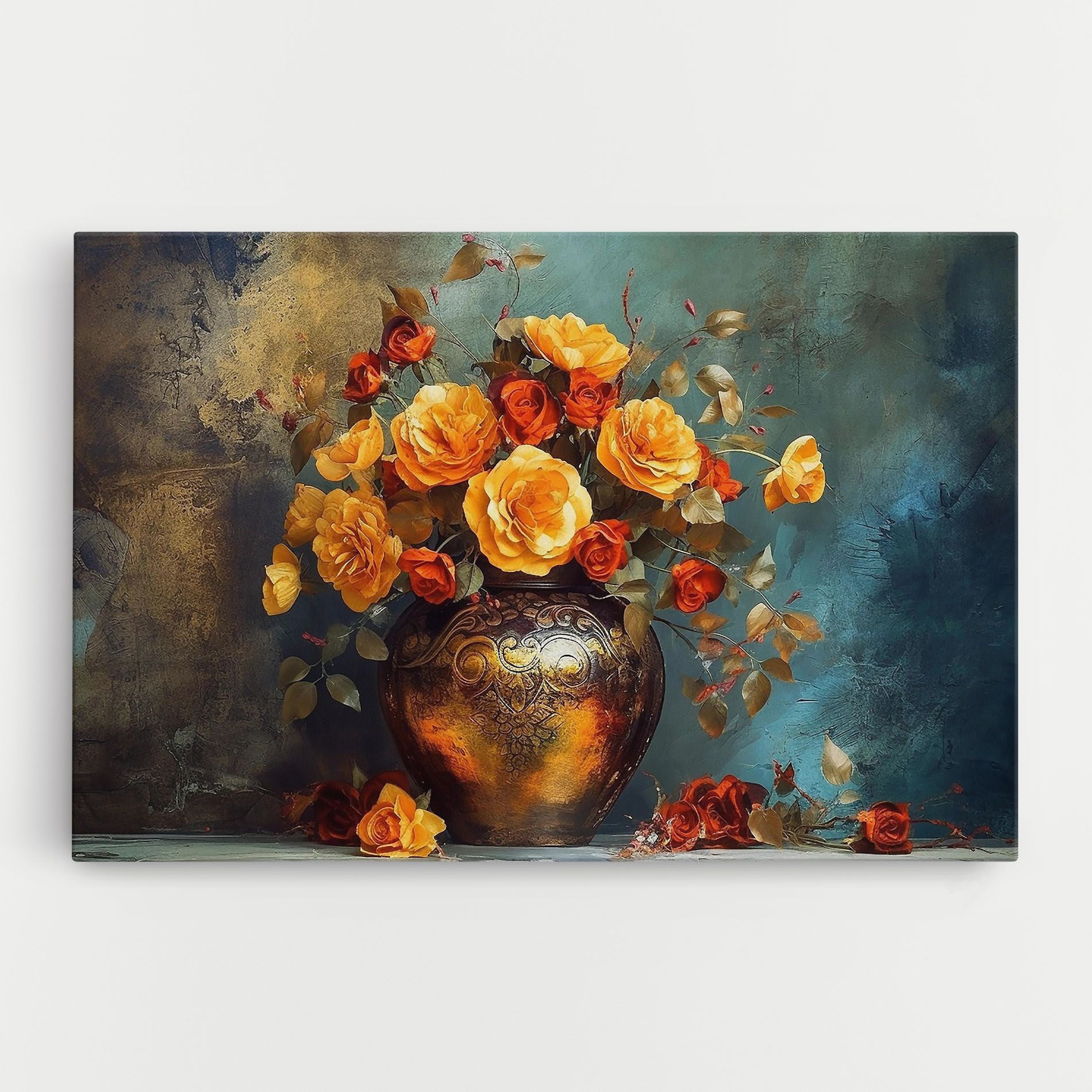 Red Orange Flower Vase mockup 0