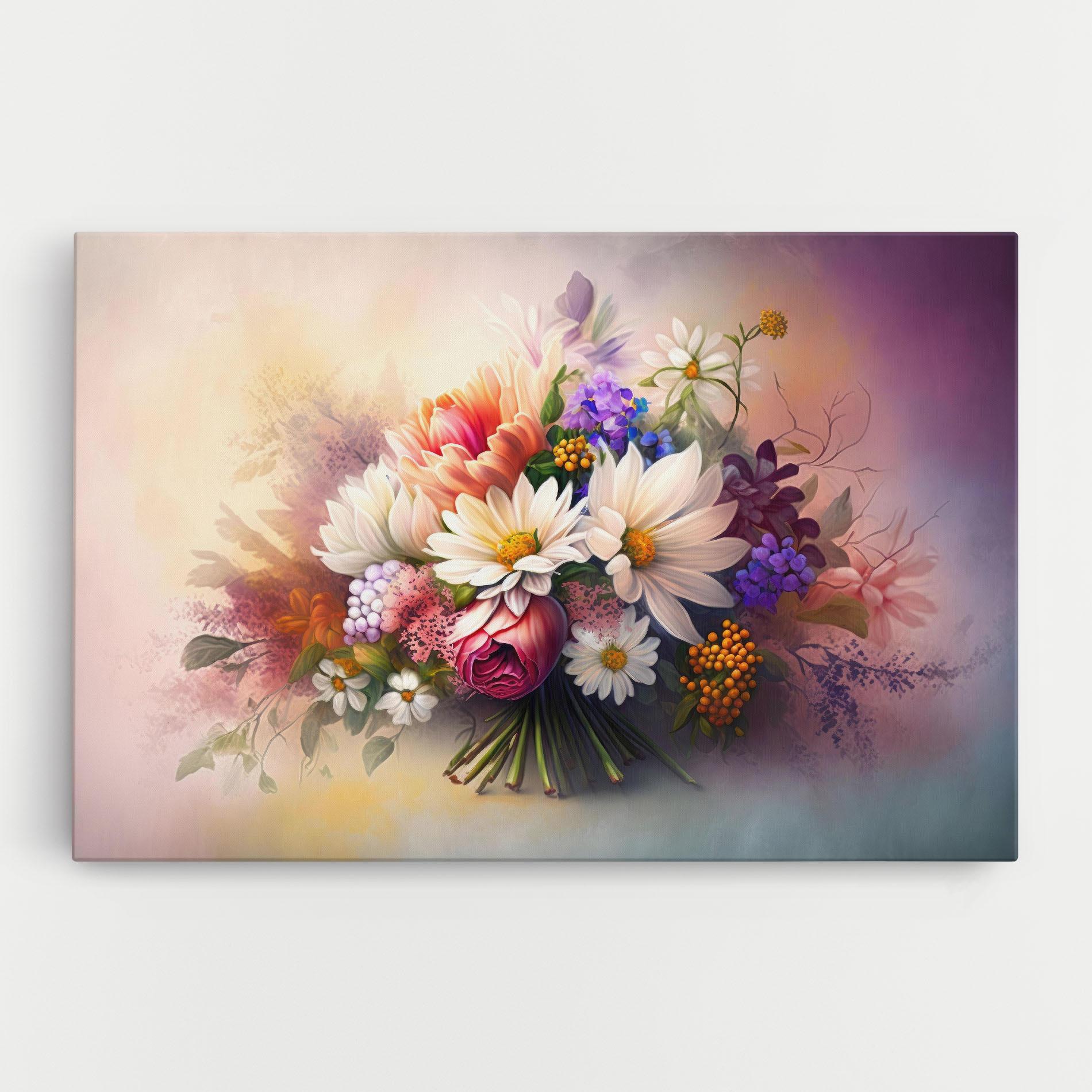 Leinwandbild Vecteezy_ai Generated Bouquet Of Fresh Spring Flowers On Light_23373362_865 mockup 0