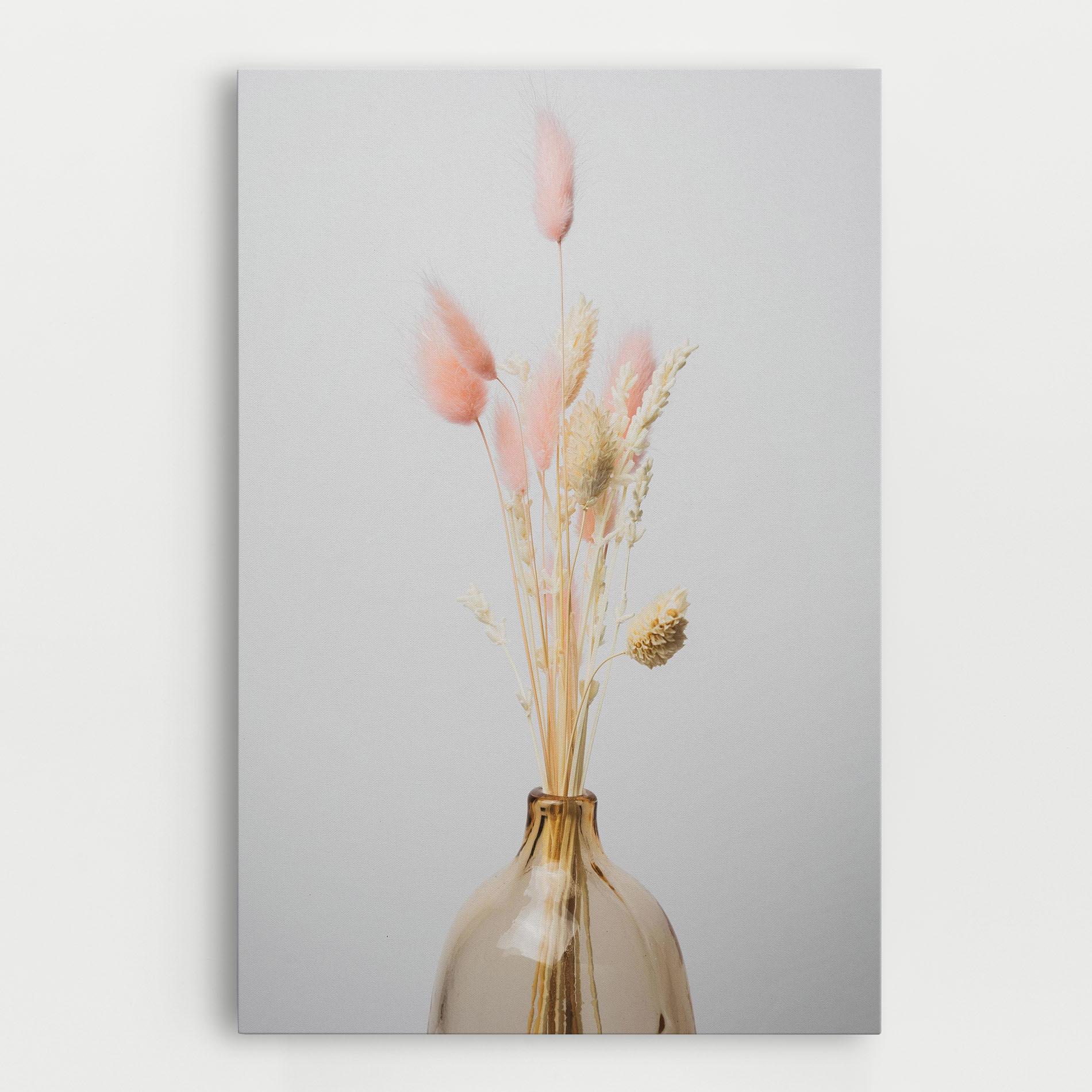 Leinwandbild Pink Cream Flower Vase mockup 0