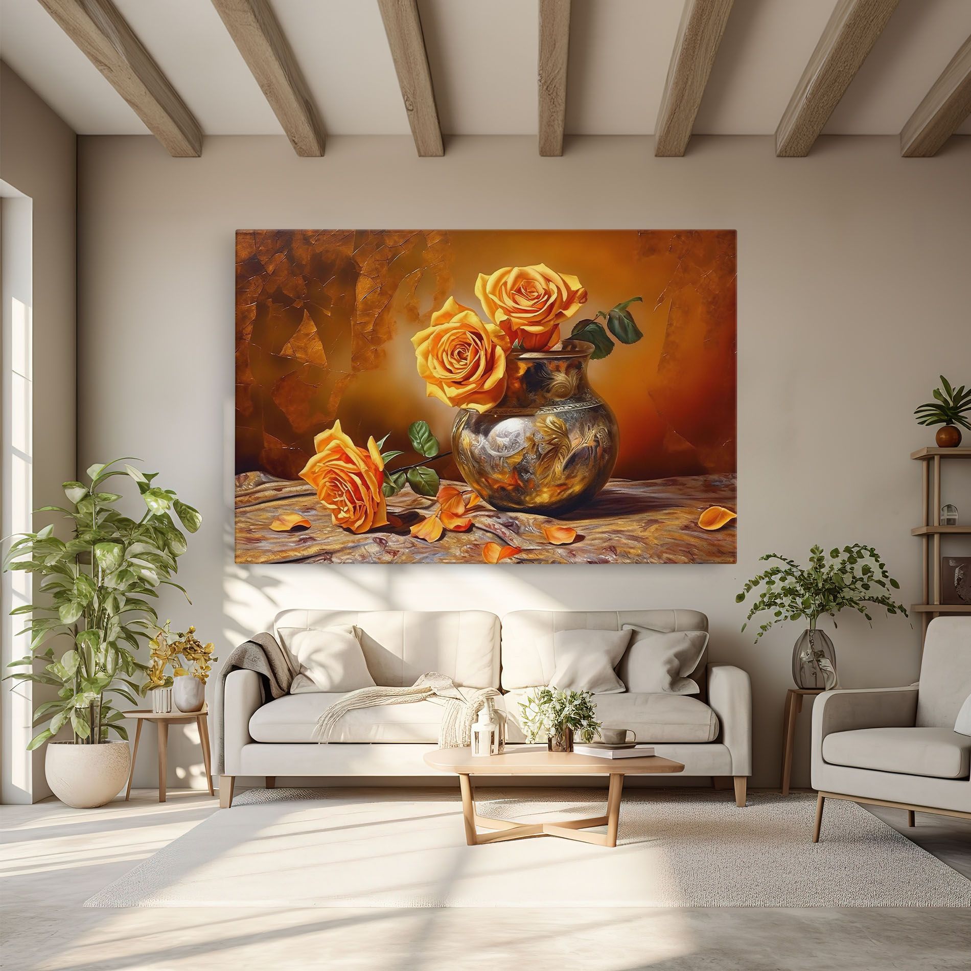 Orange Roses Vase mockup 6