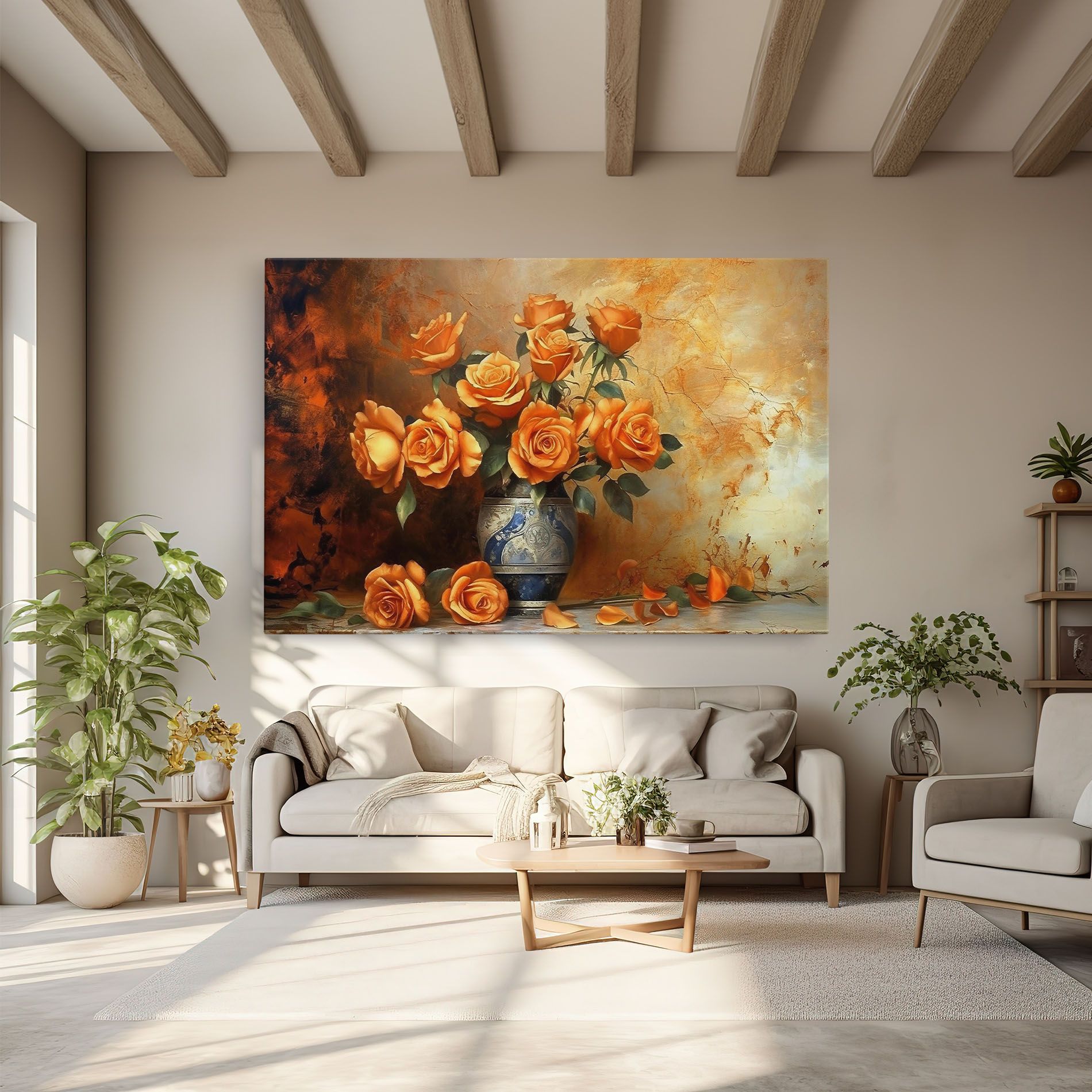 Pretty Orange Rose Vase mockup 6