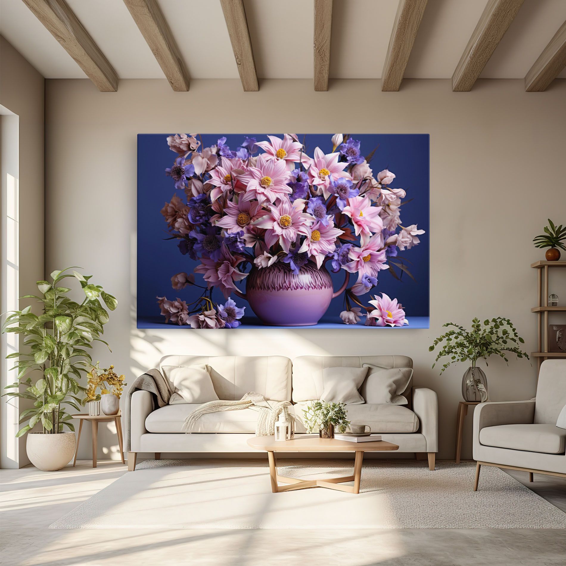 Purple Vase Flowers mockup 6