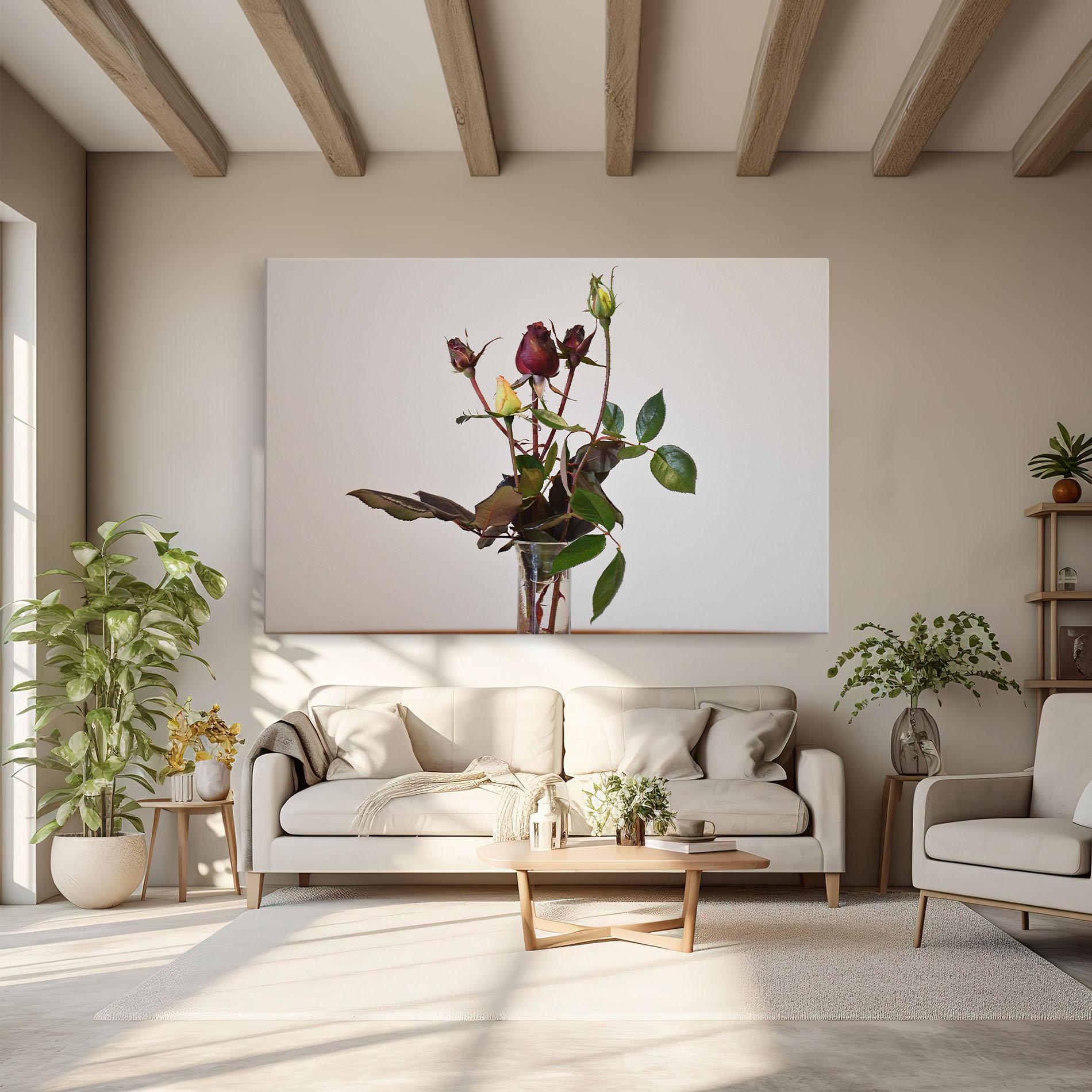 Leinwandbild Roses Vase mockup 6