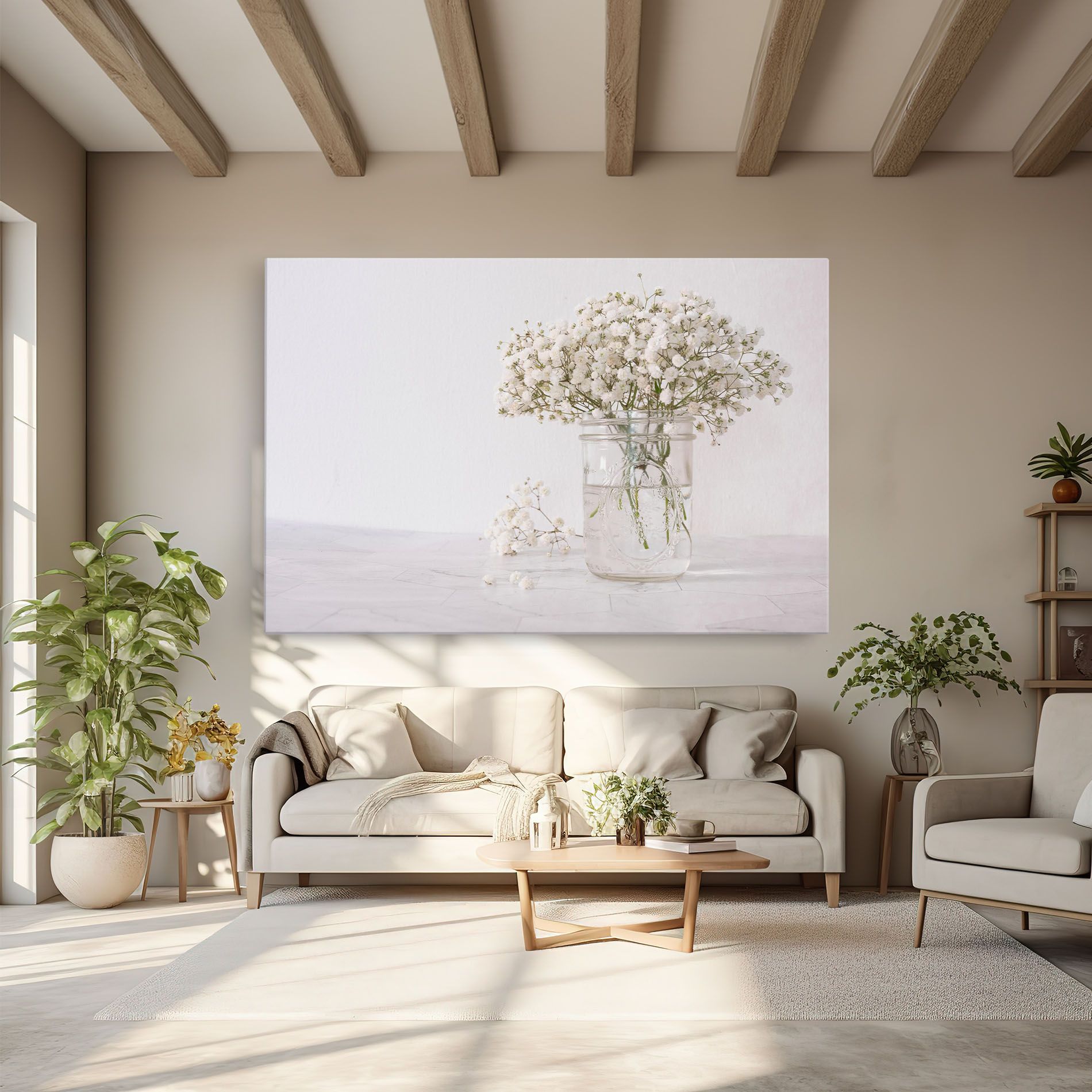 White Tiny Flower Vase mockup 6