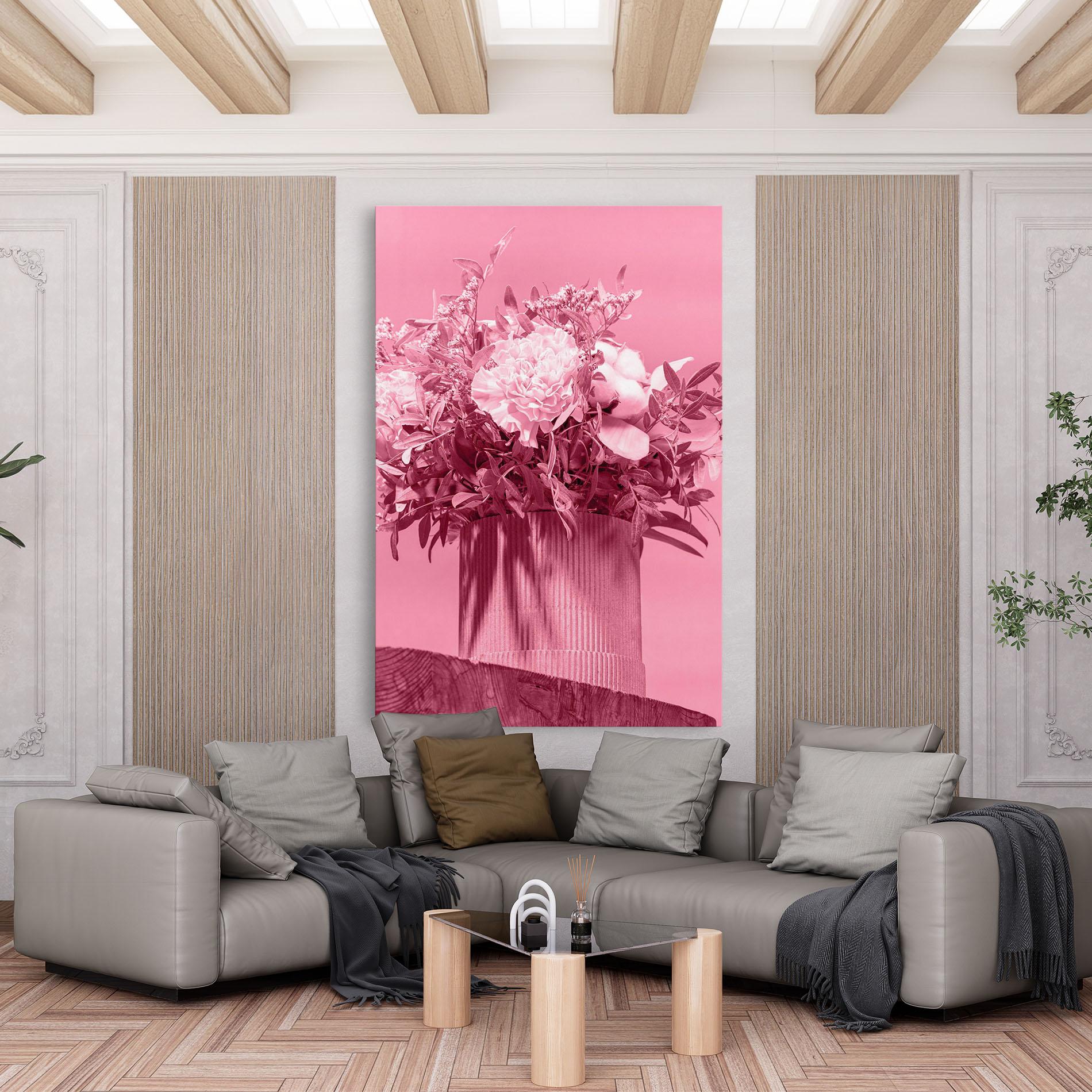 Leinwandbild Pink Light Vase mockup 6