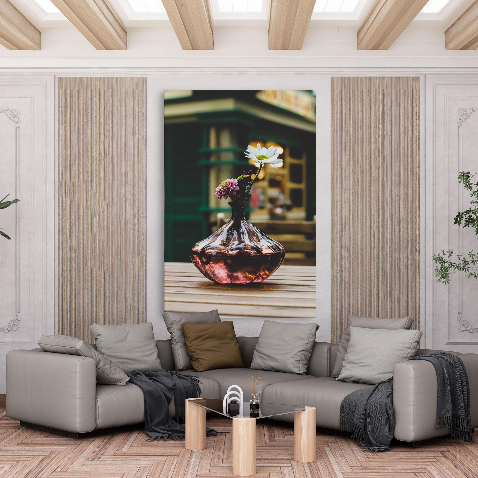 Leinwandbild Pink Vase Flower mockup 6