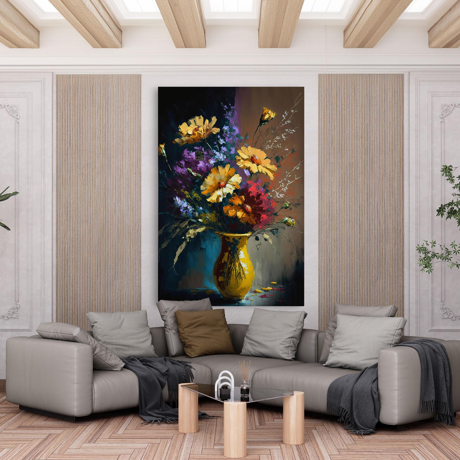 Leinwandbild Yellow Art Vase mockup 6