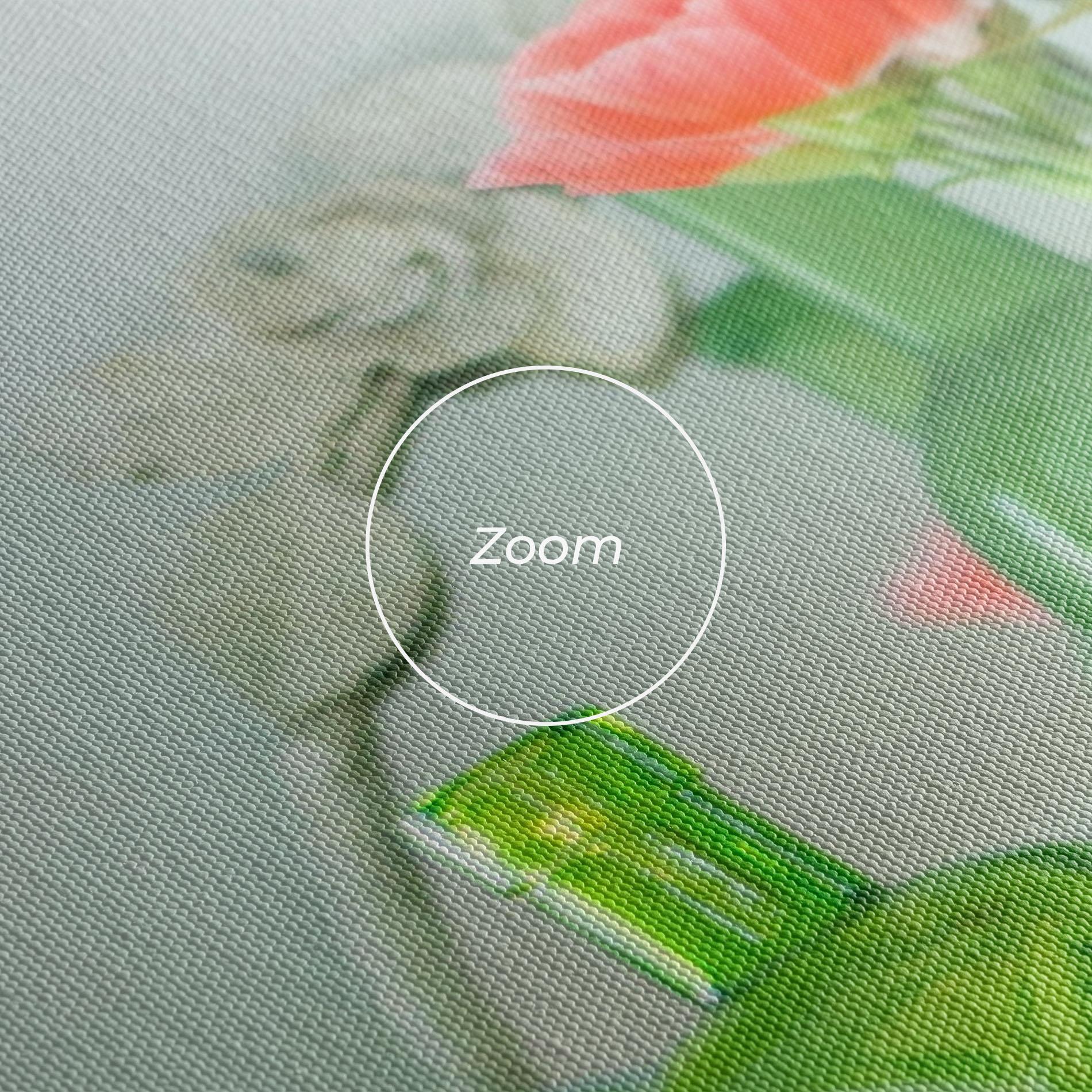 Leinwandbild Green Vase Flowers mockup 3