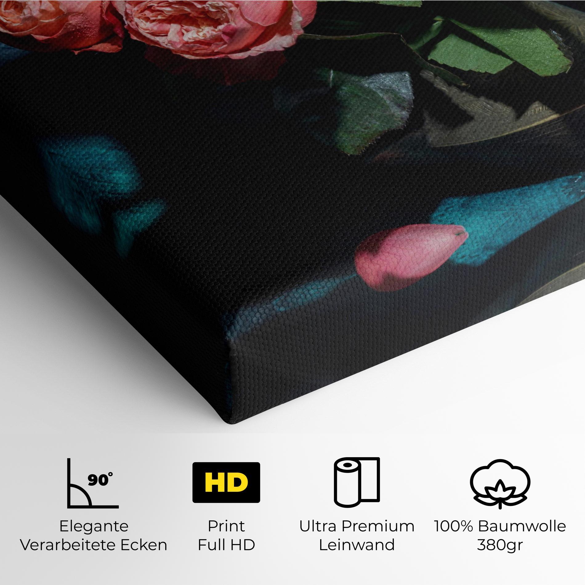 Leinwandbild Bouquet Roses Vase mockup 4