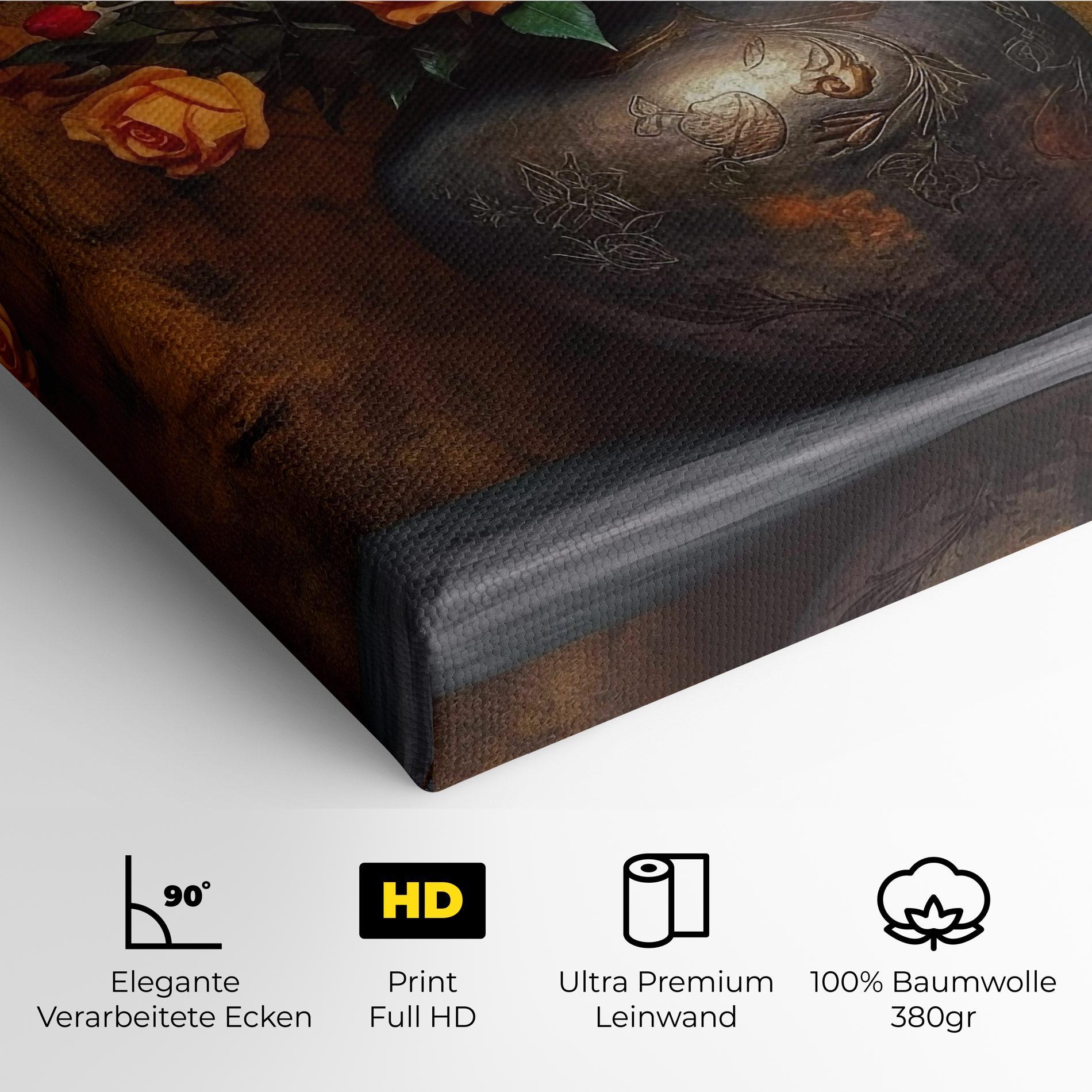 Leinwandbild Orange Vintage Vase mockup 4