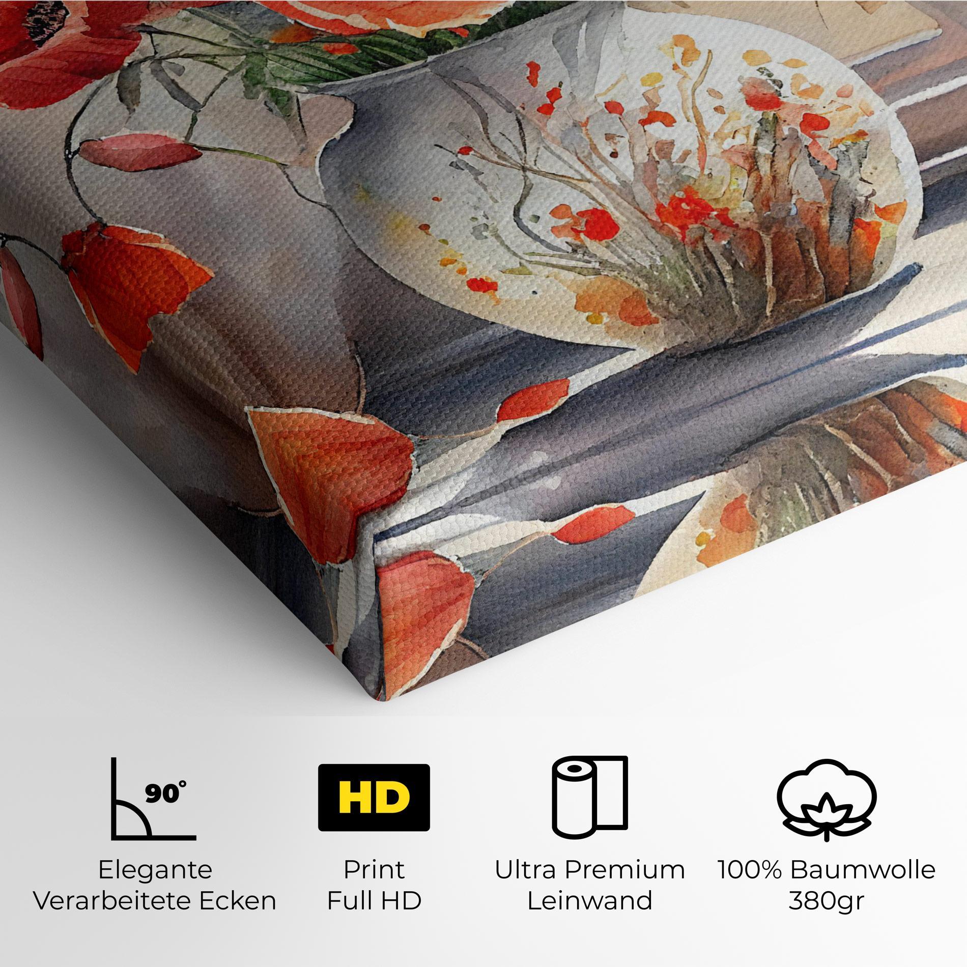 Leinwandbild Poppies Vase mockup 4
