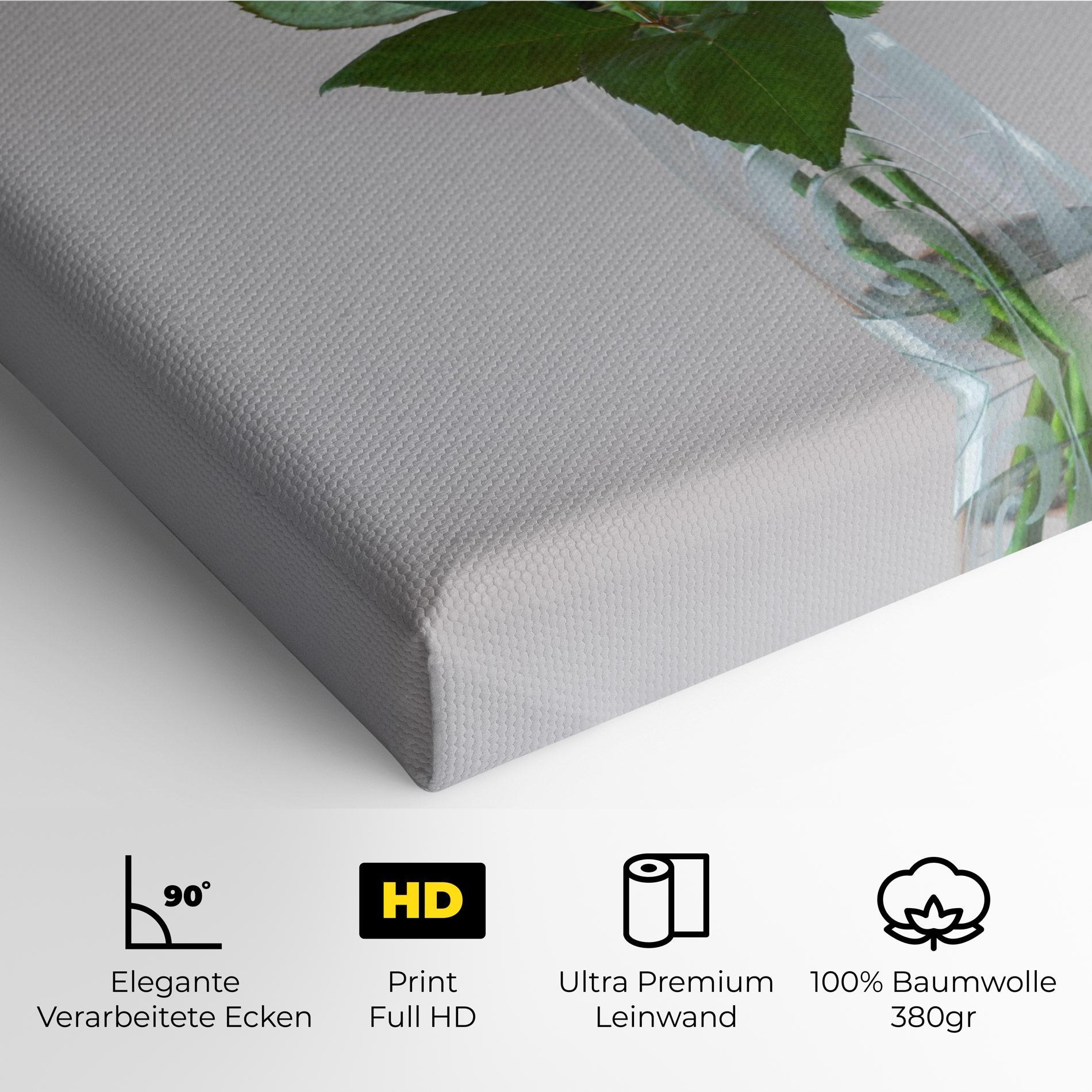 Leinwandbild Red Roses Vase mockup 4