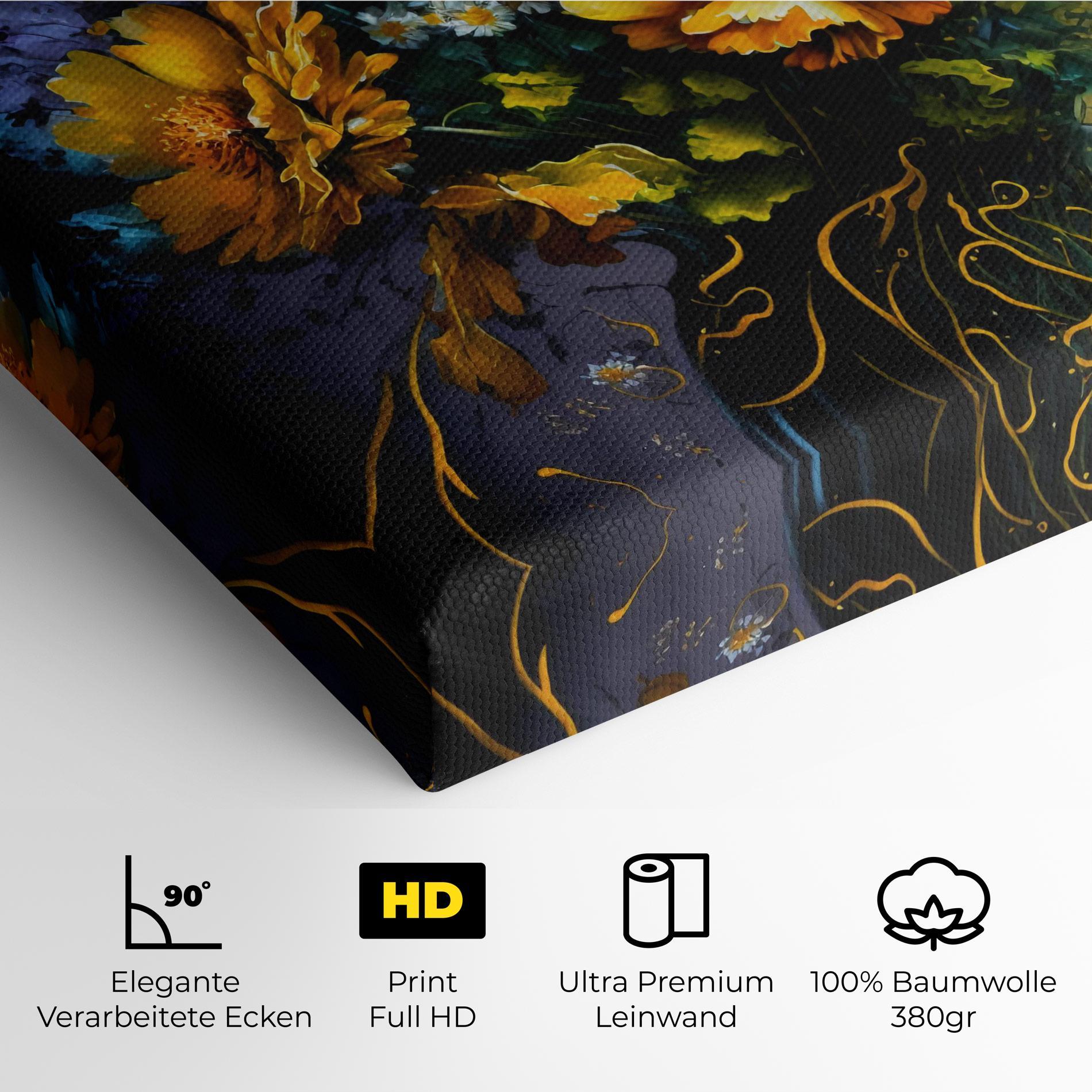 Leinwandbild Yellow Flower Art Vase mockup 4