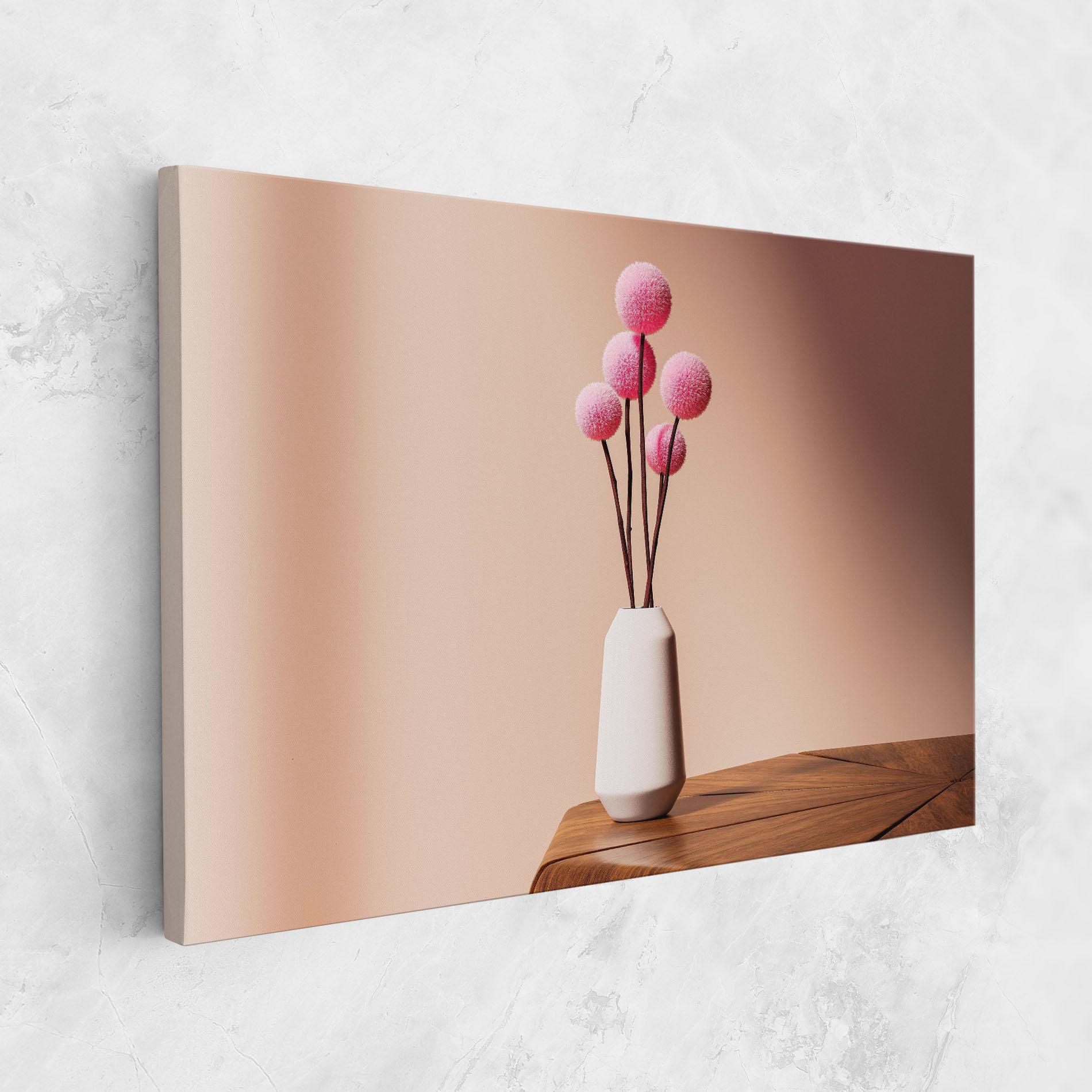 Leinwandbild Pink Circle Vase mockup 1