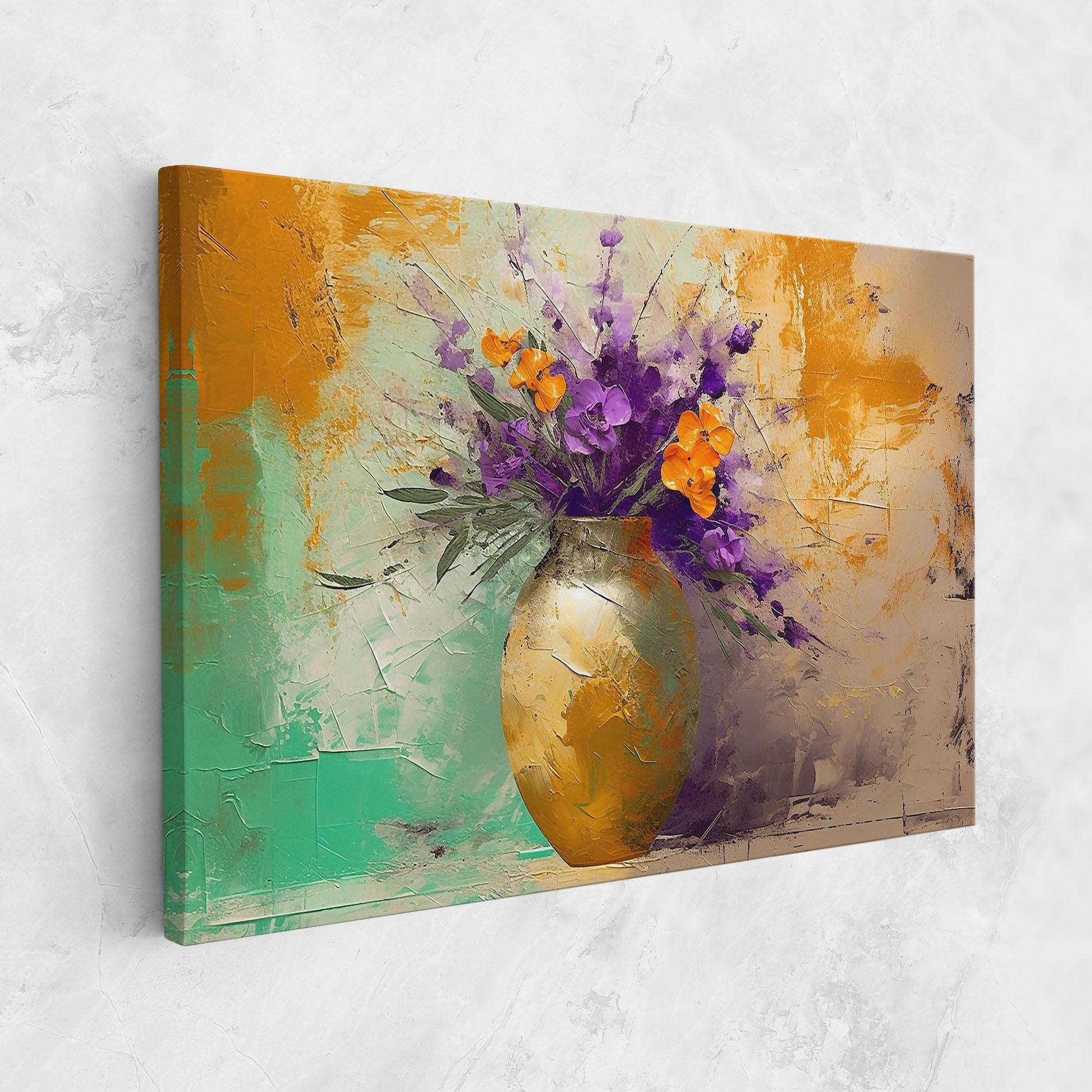 Leinwandbild Purple Orange Plant Vase mockup 1