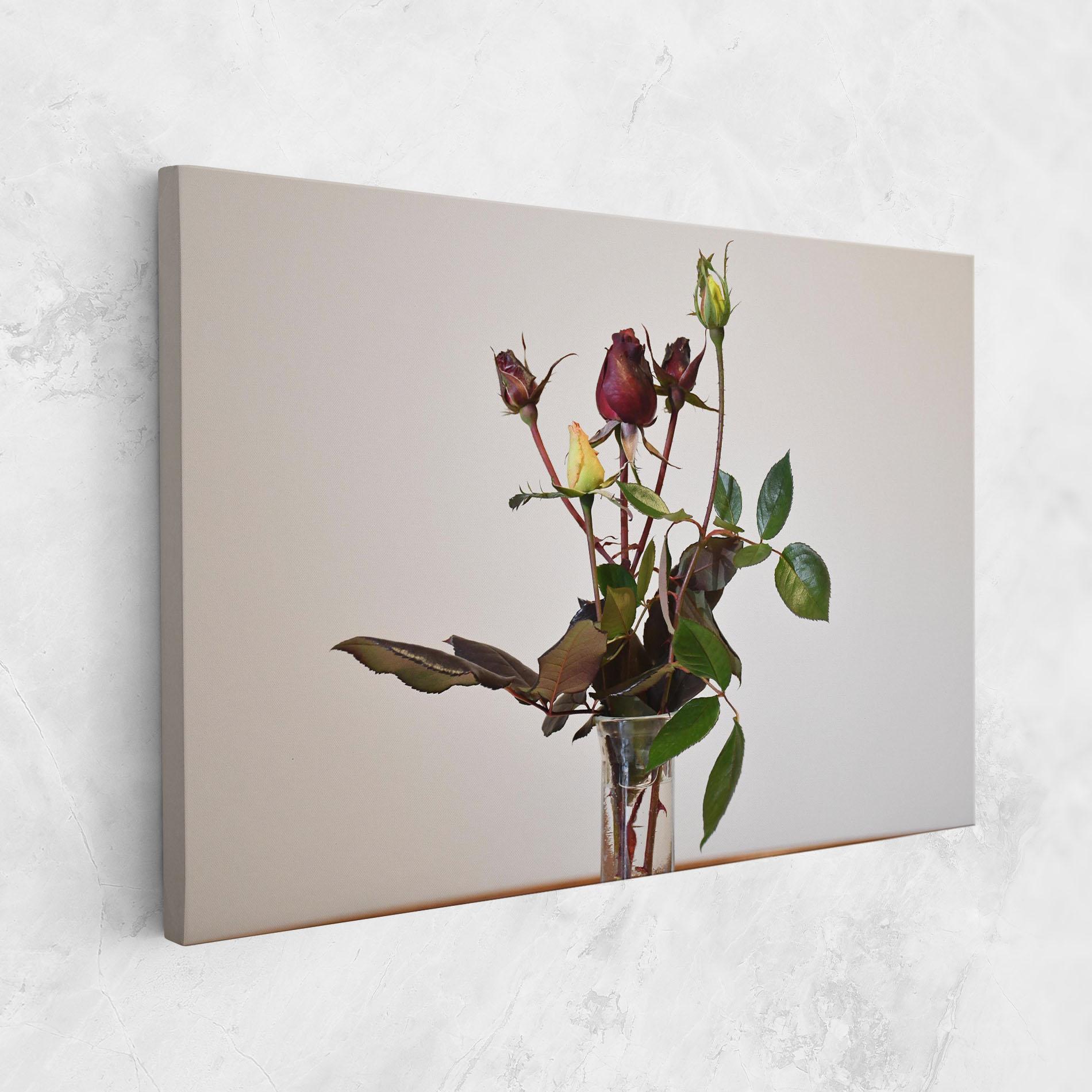 Leinwandbild Roses Vase mockup 1