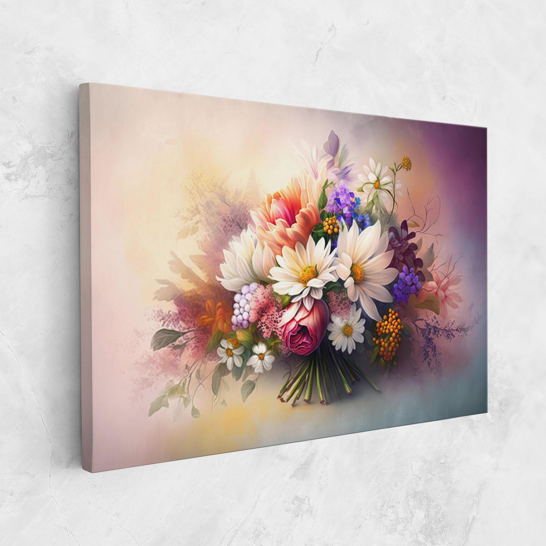 Leinwandbild Vecteezy_ai Generated Bouquet Of Fresh Spring Flowers On Light_23373362_865 mockup 1