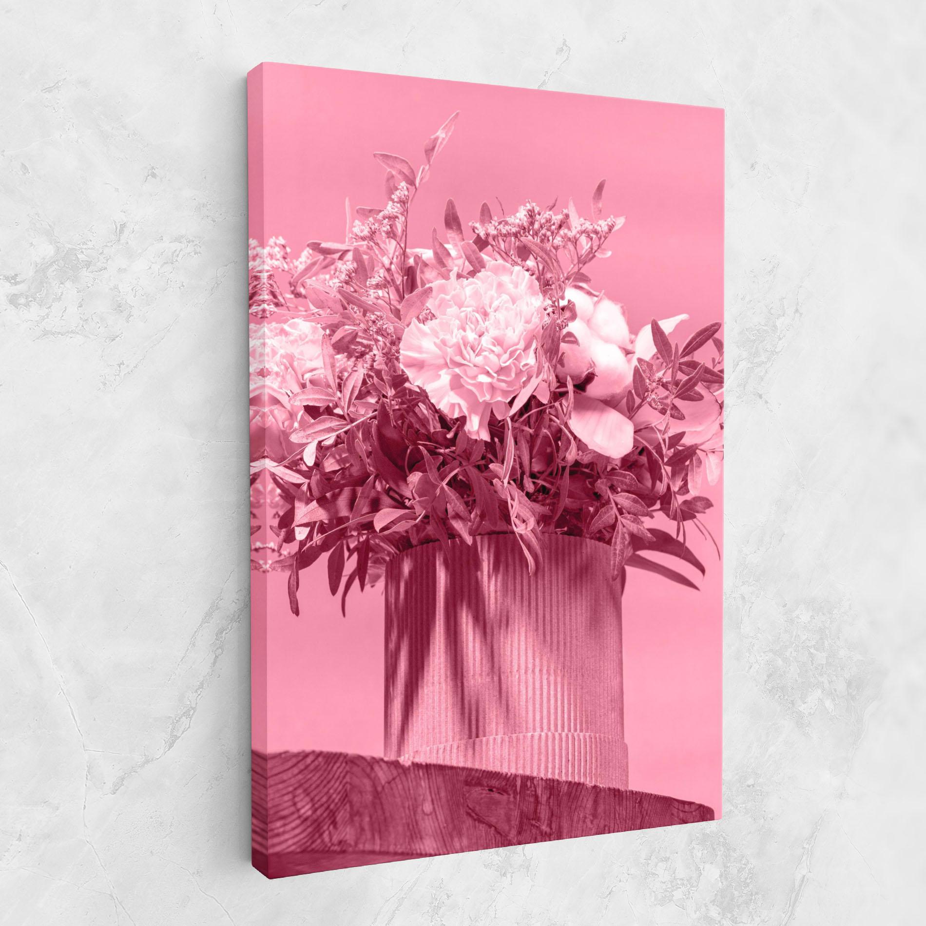 Leinwandbild Pink Light Vase mockup 1