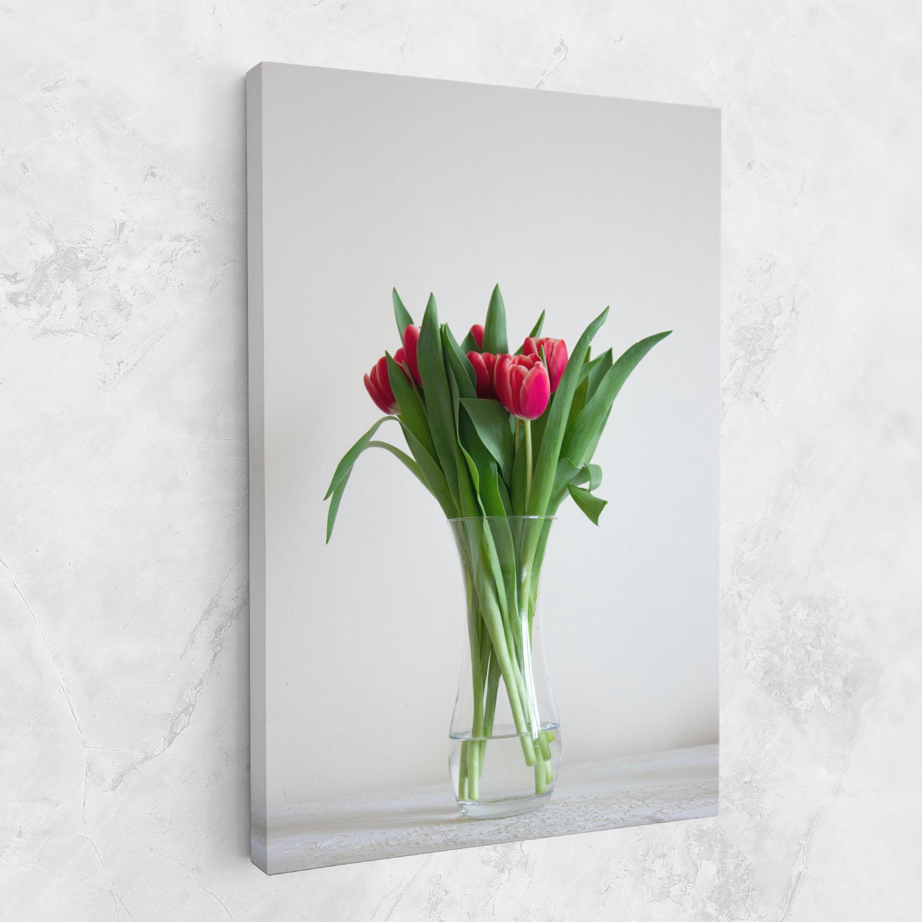 Leinwandbild Pretty Tulips Vase mockup 1