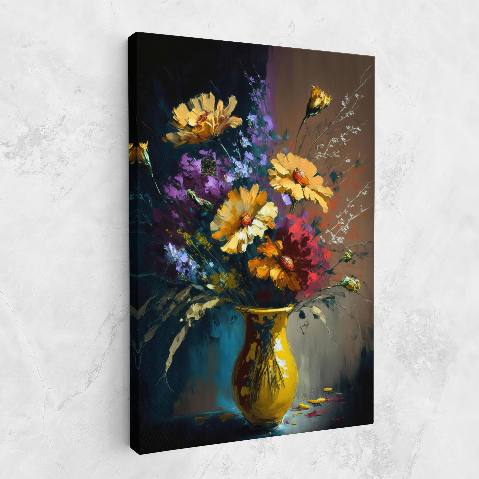 Leinwandbild Yellow Art Vase mockup 1