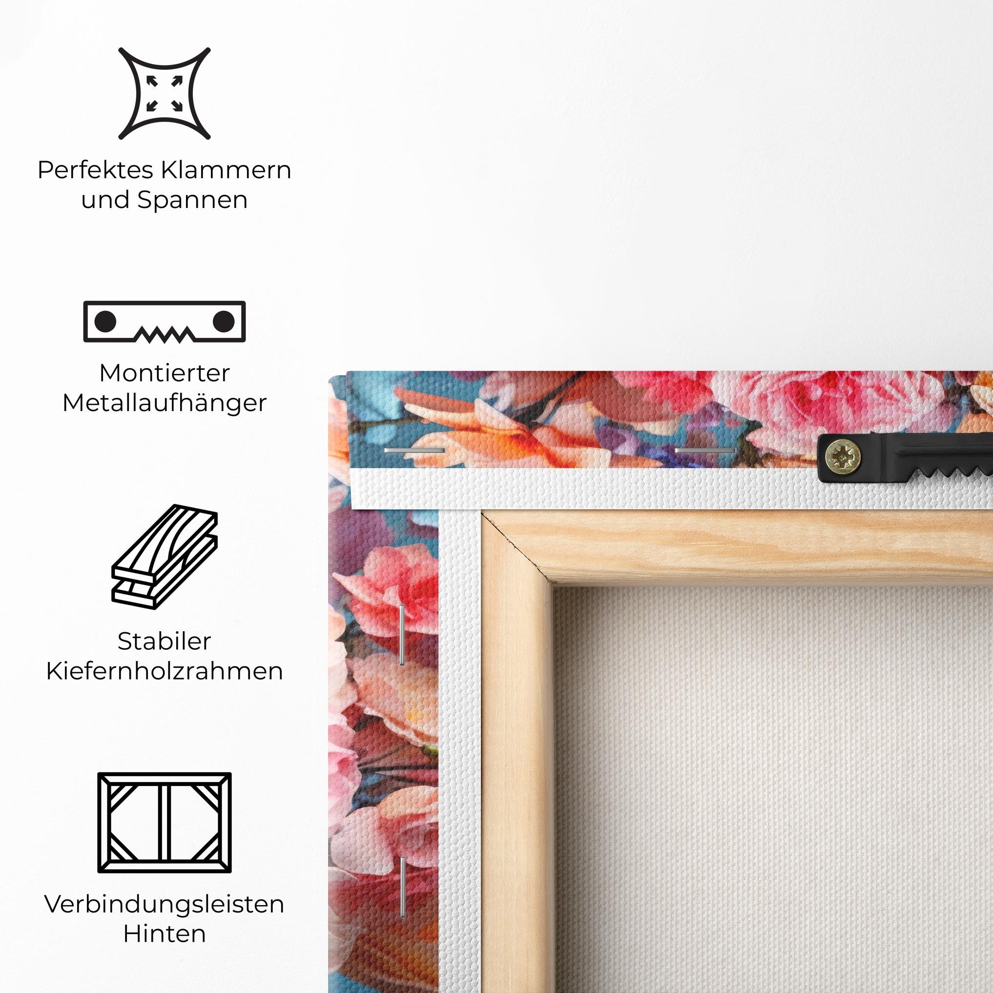 Leinwandbild Blue Vase Flowers mockup 5