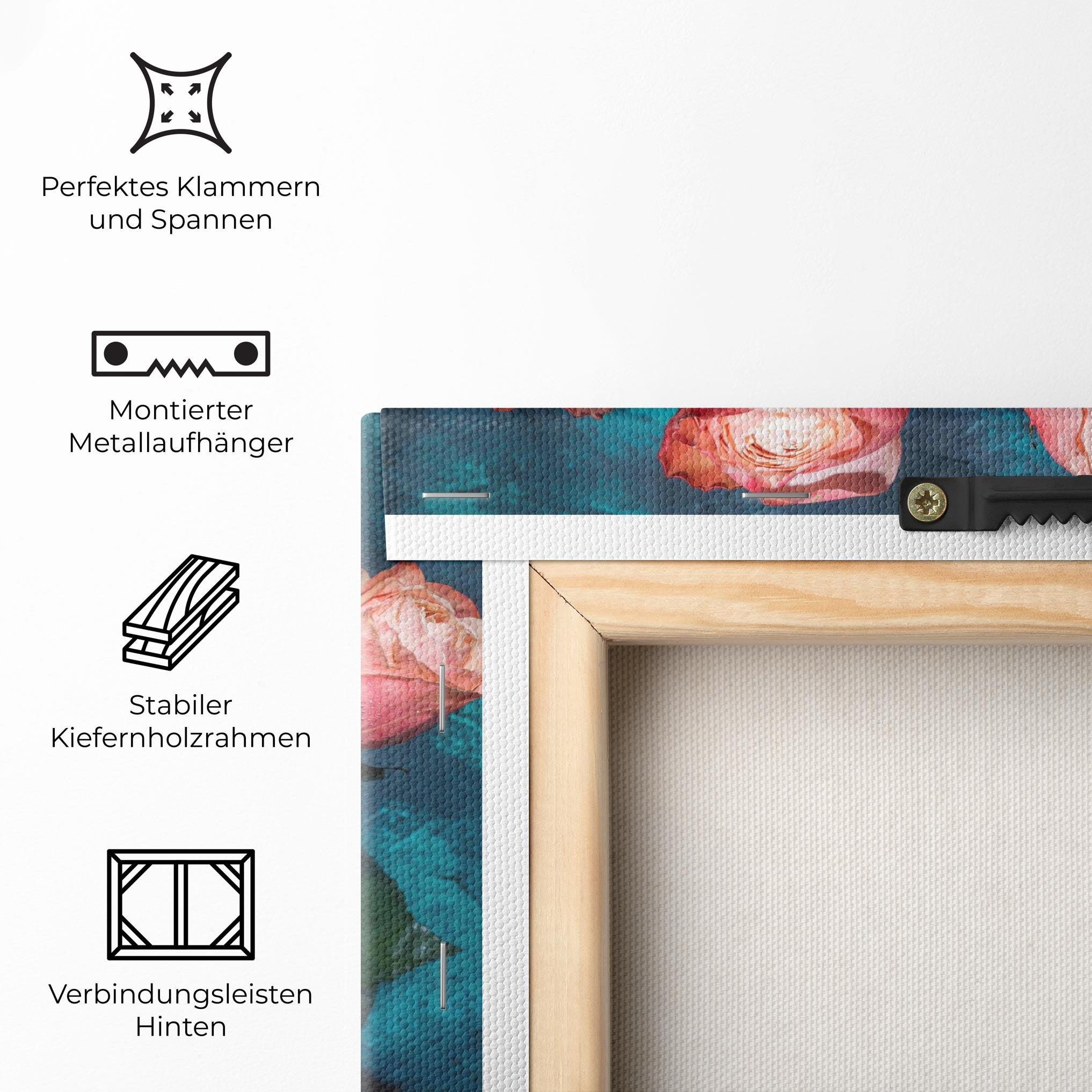 Leinwandbild Bouquet Roses Vase mockup 5