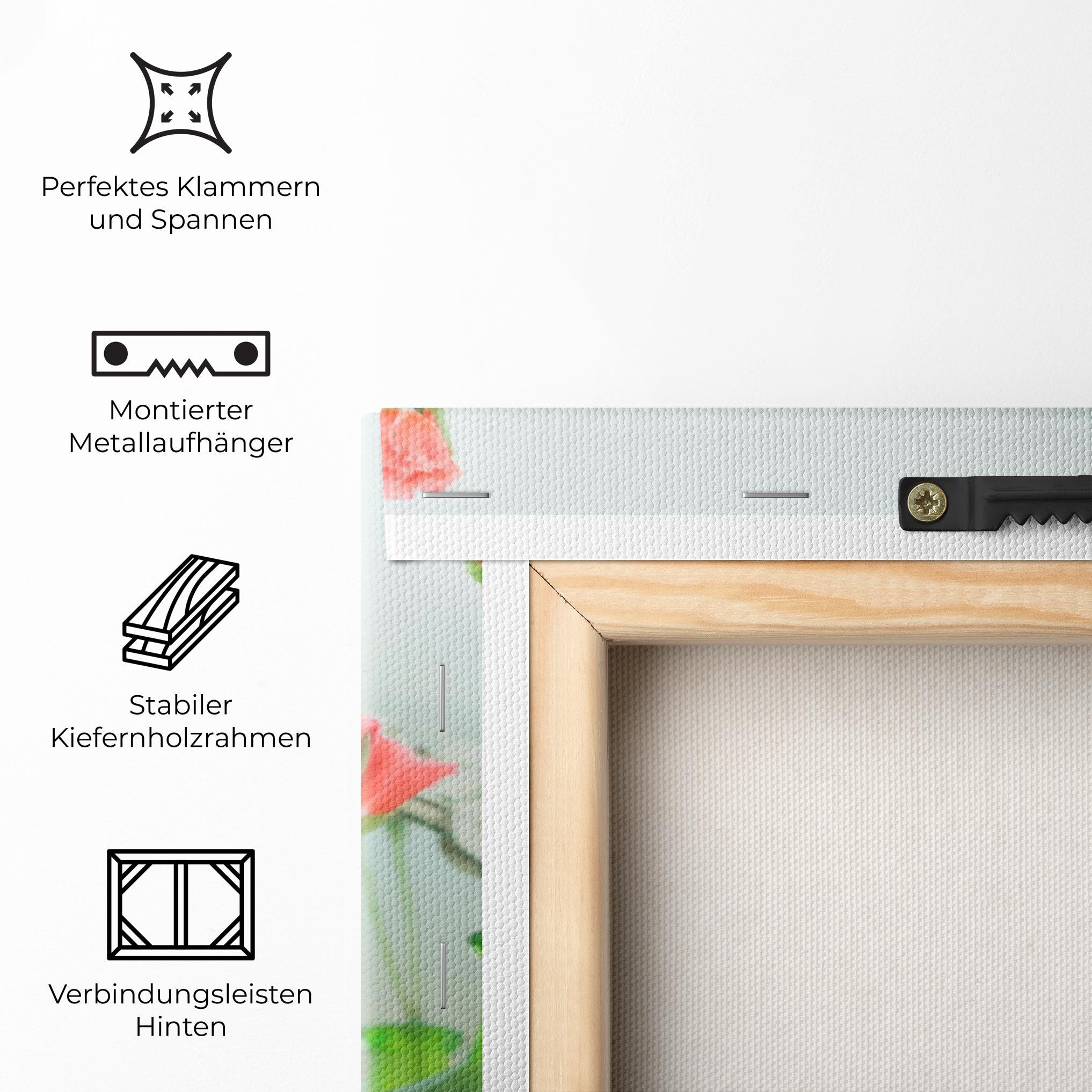 Leinwandbild Green Vase Flowers mockup 5