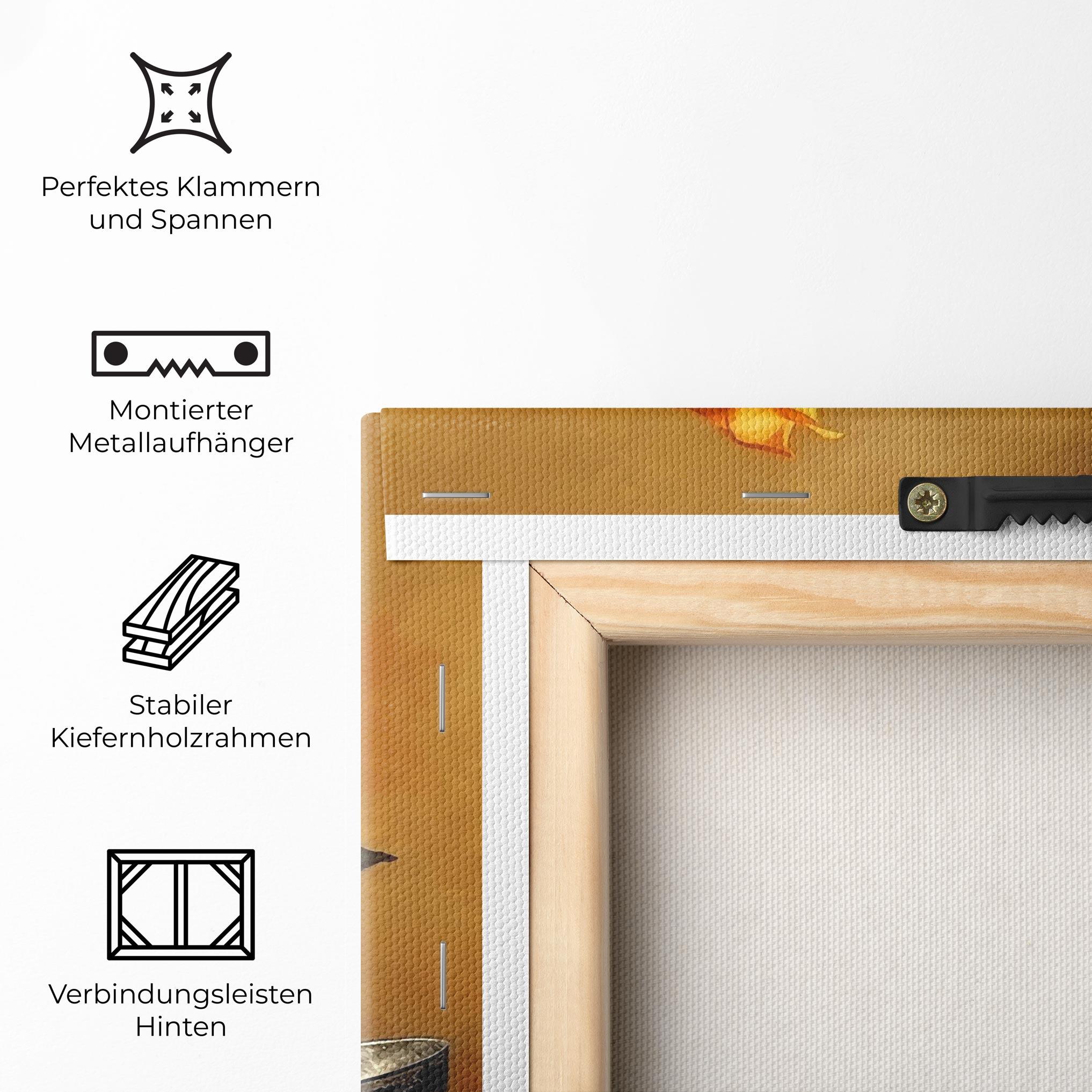 Leinwandbild Orange Rose Vase mockup 5