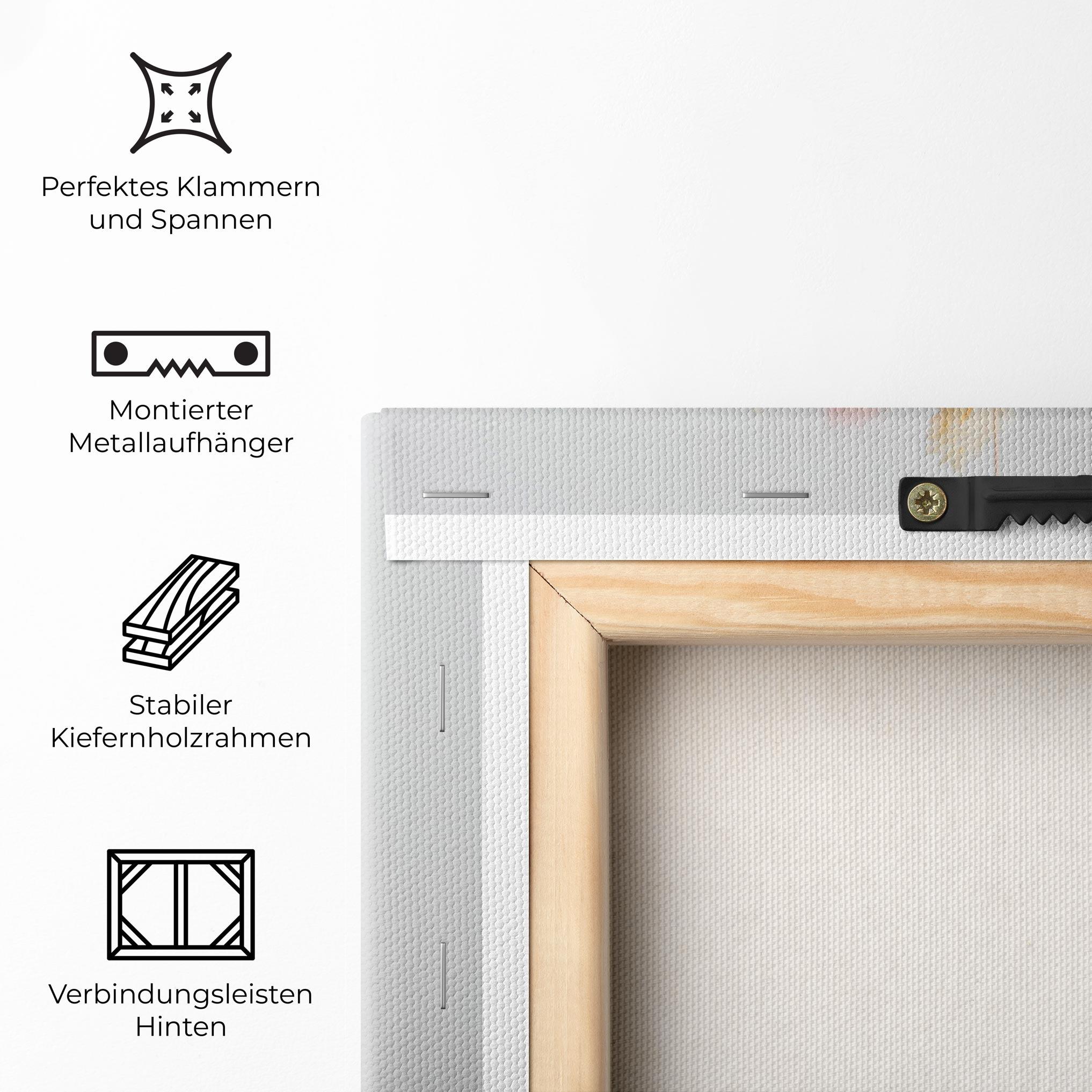 Leinwandbild Pink Cream Flower Vase mockup 5