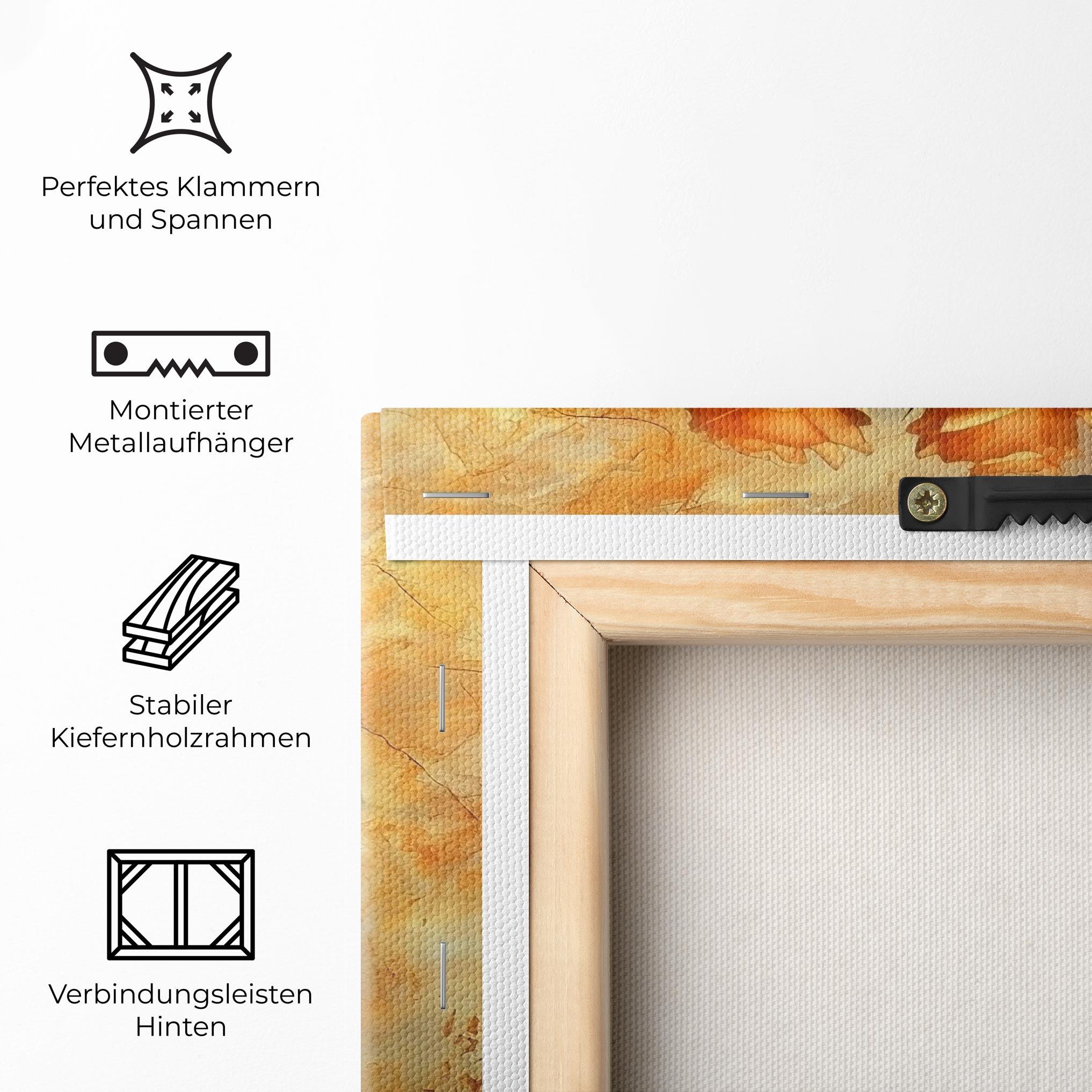 Leinwandbild Pretty Orange Rose Vase mockup 5