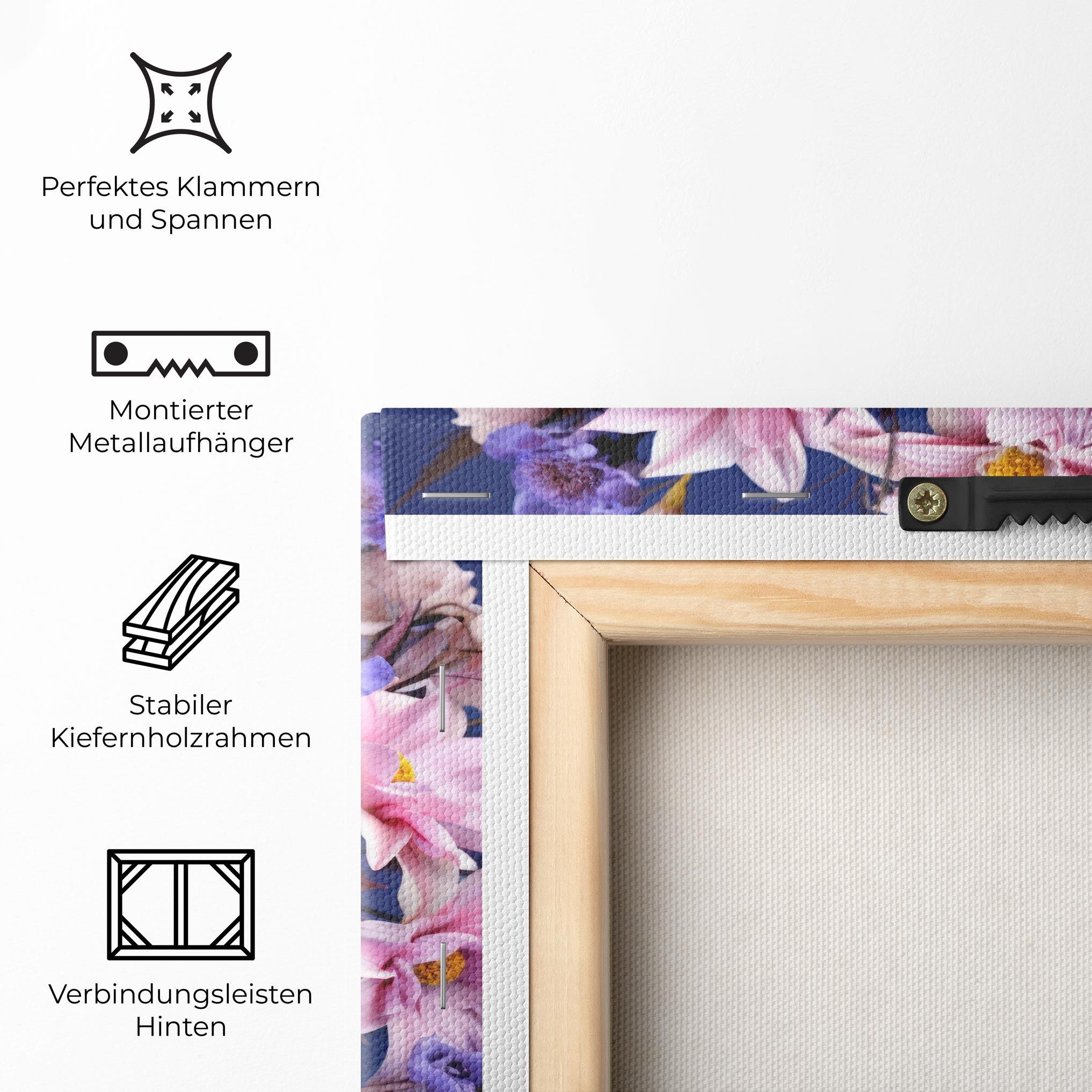Leinwandbild Purple Vase Flowers mockup 5