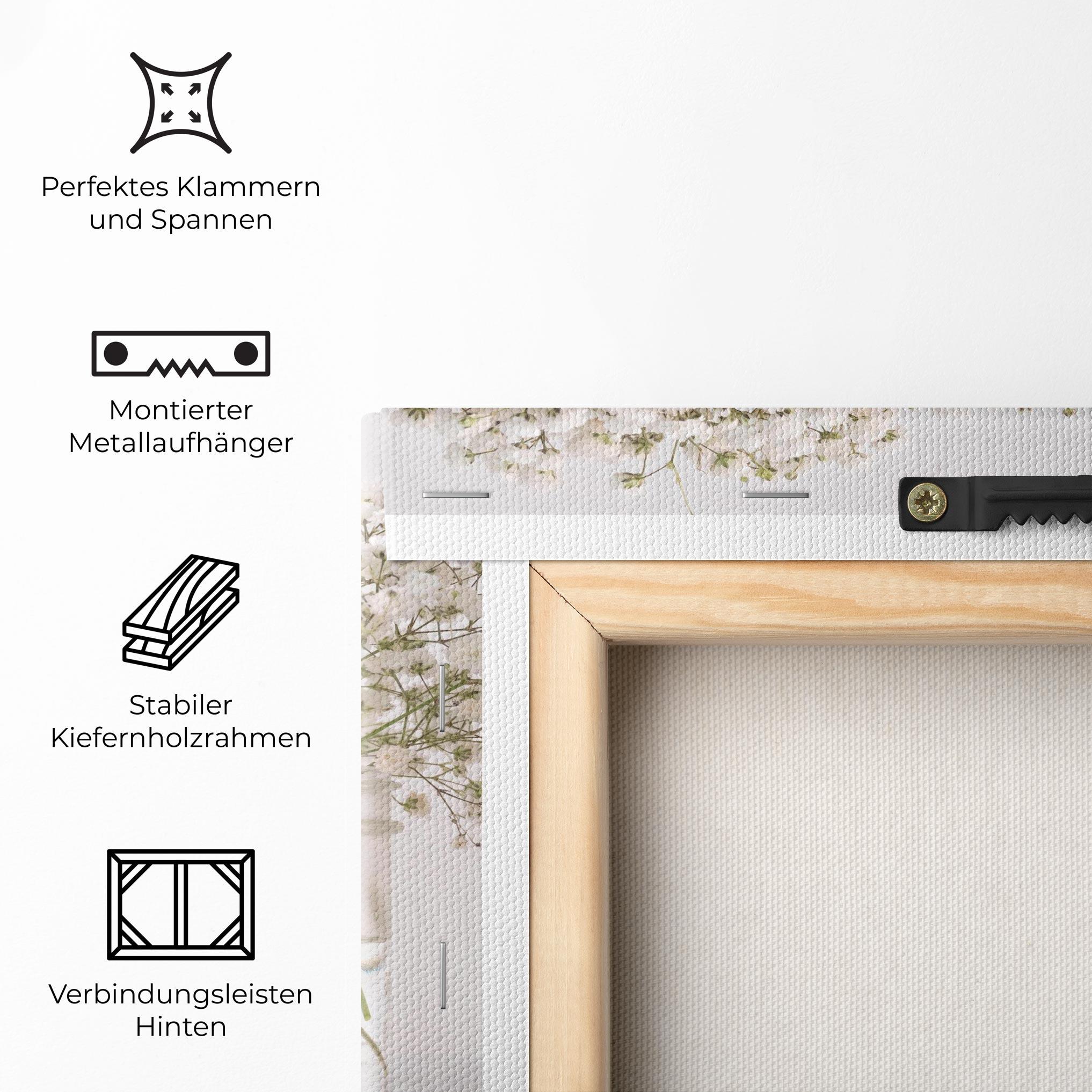 Leinwandbild White Tiny Flower Vase mockup 5