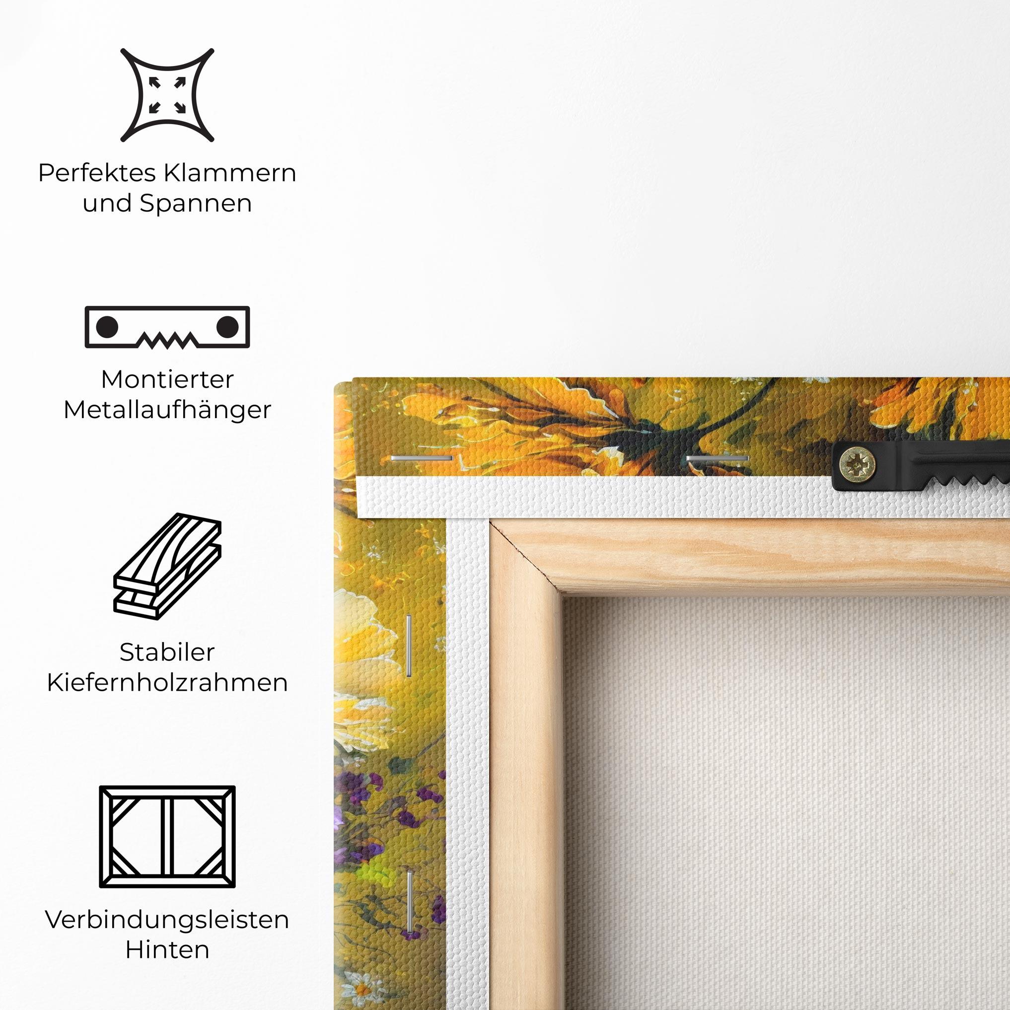 Leinwandbild Yellow Flower Art Vase mockup 5