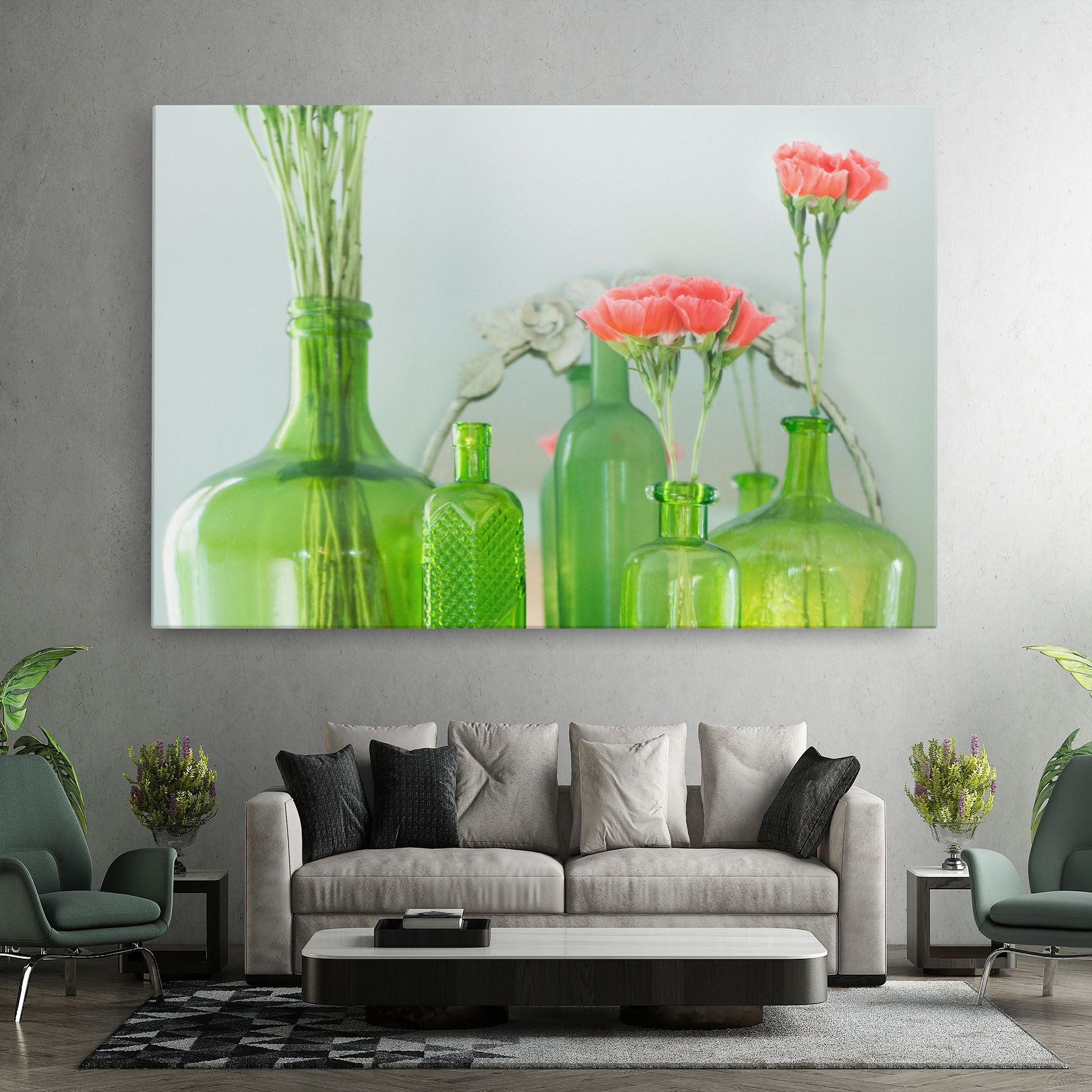 Green Vase Flowers mockup 7