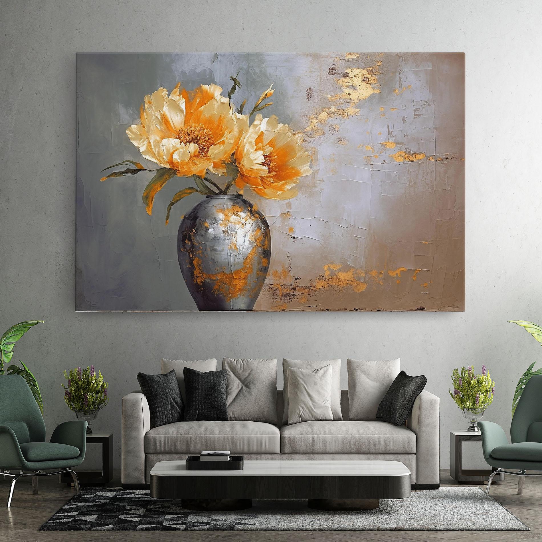 Leinwandbild Grey Painting Vase mockup 7