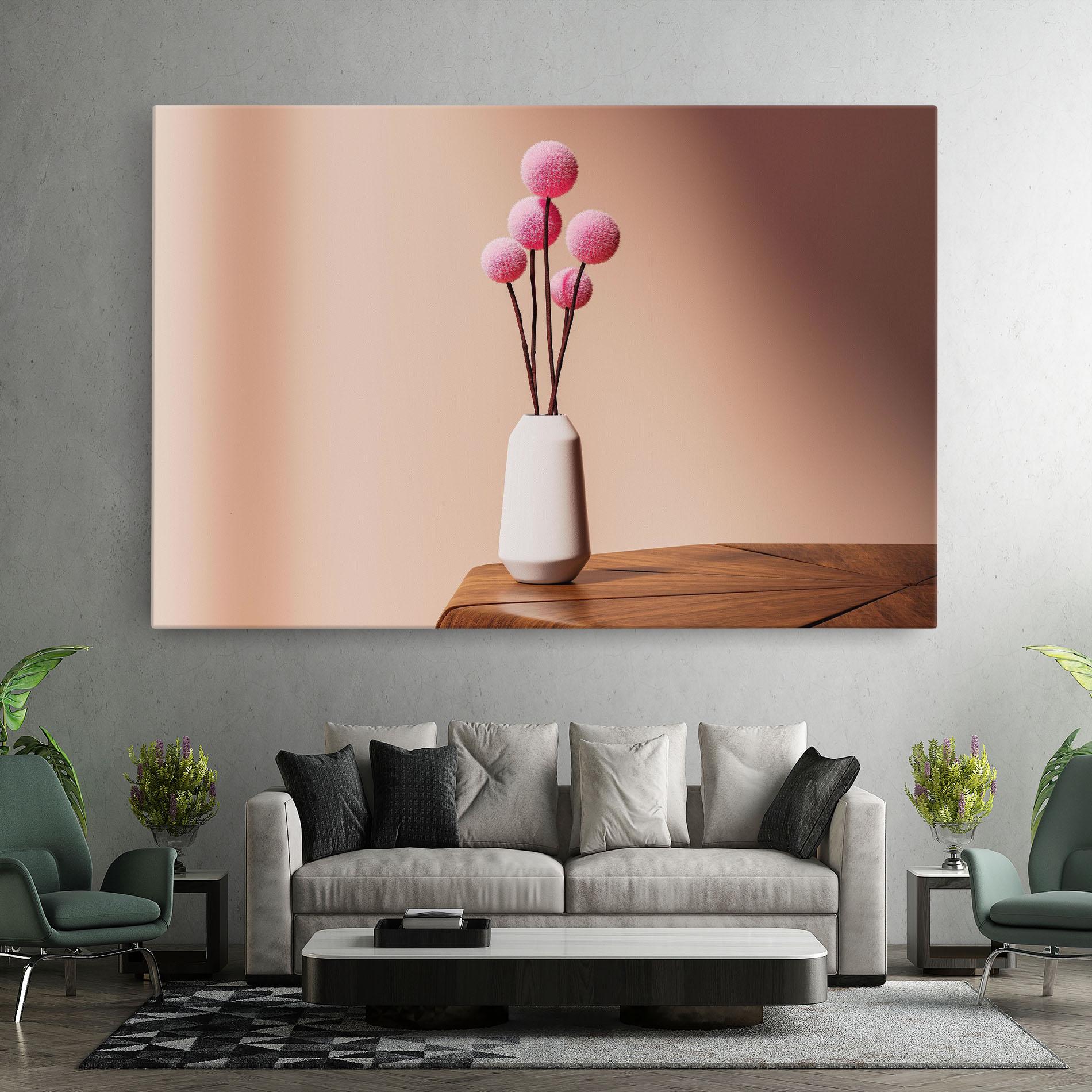 Leinwandbild Pink Circle Vase mockup 7