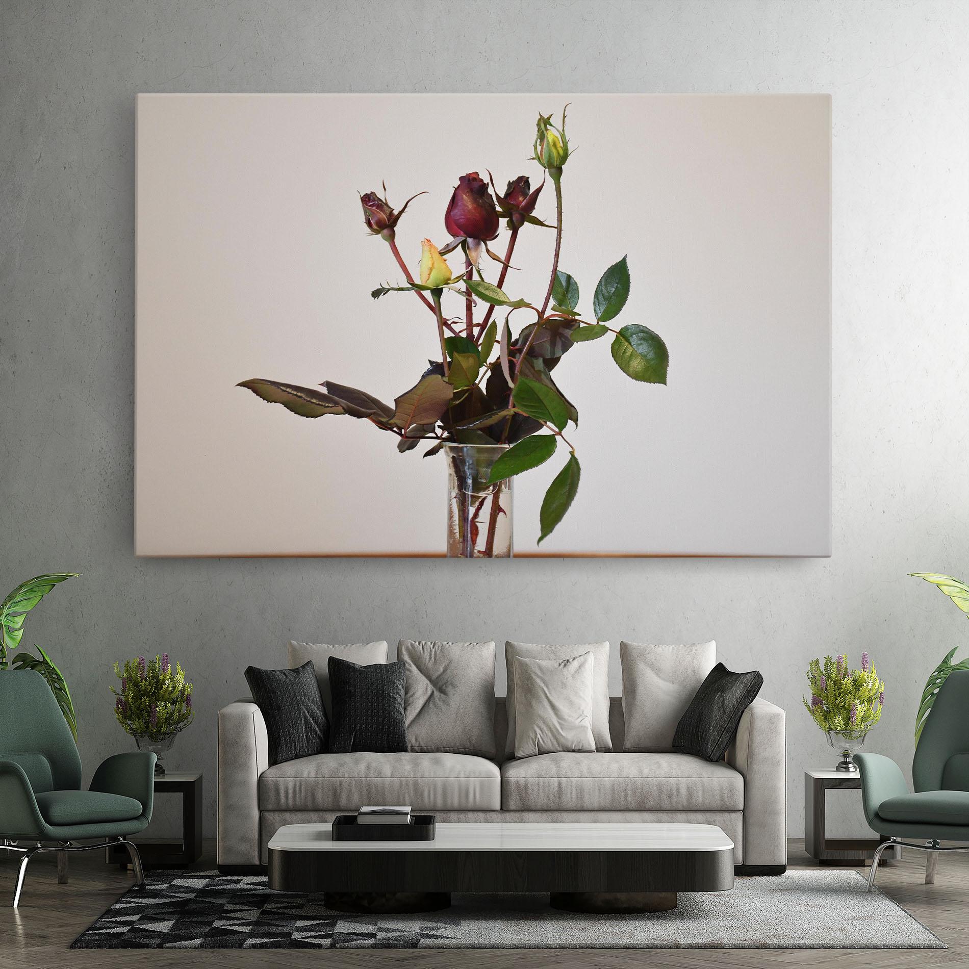 Leinwandbild Roses Vase mockup 7