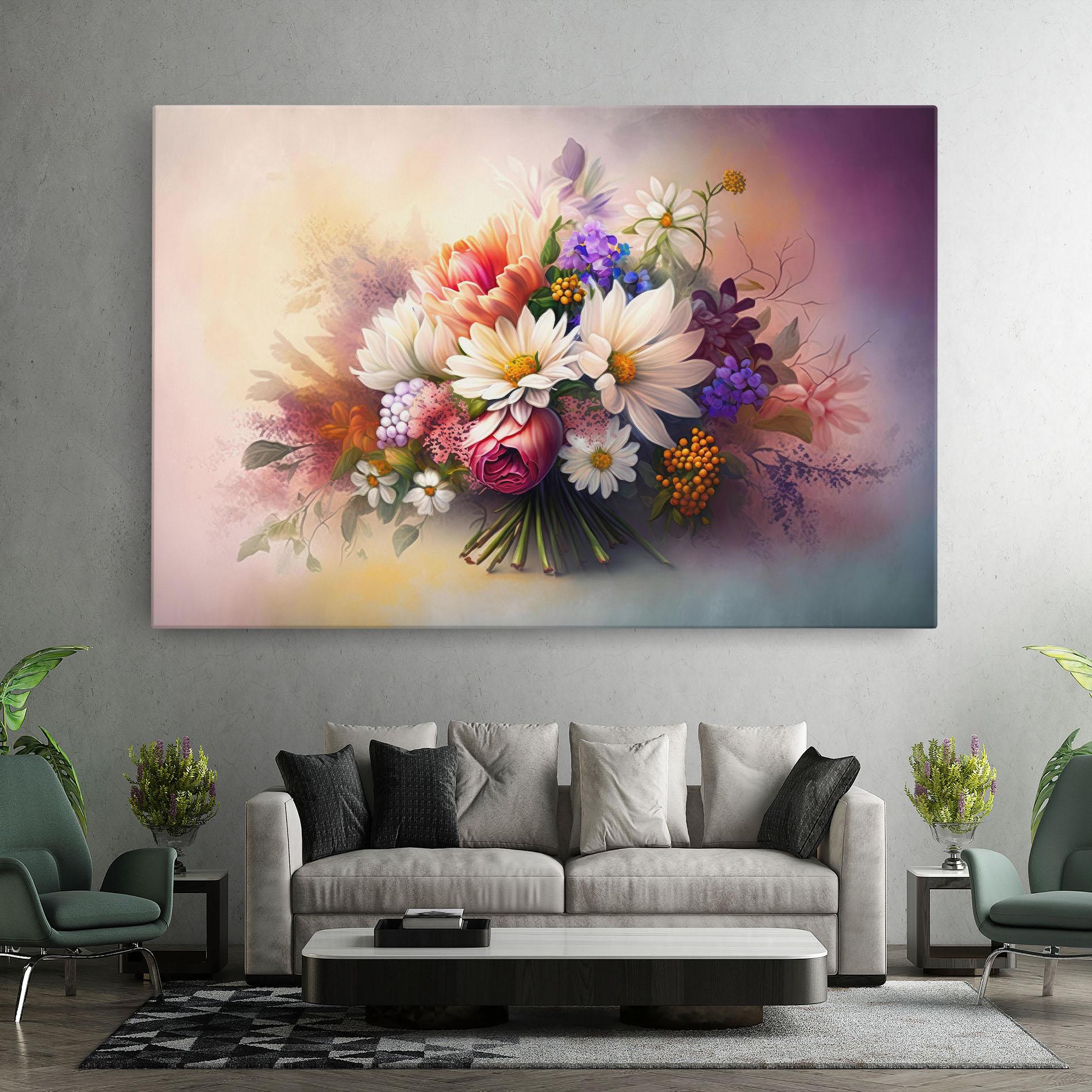 Leinwandbild Vecteezy_ai Generated Bouquet Of Fresh Spring Flowers On Light_23373362_865 mockup 7
