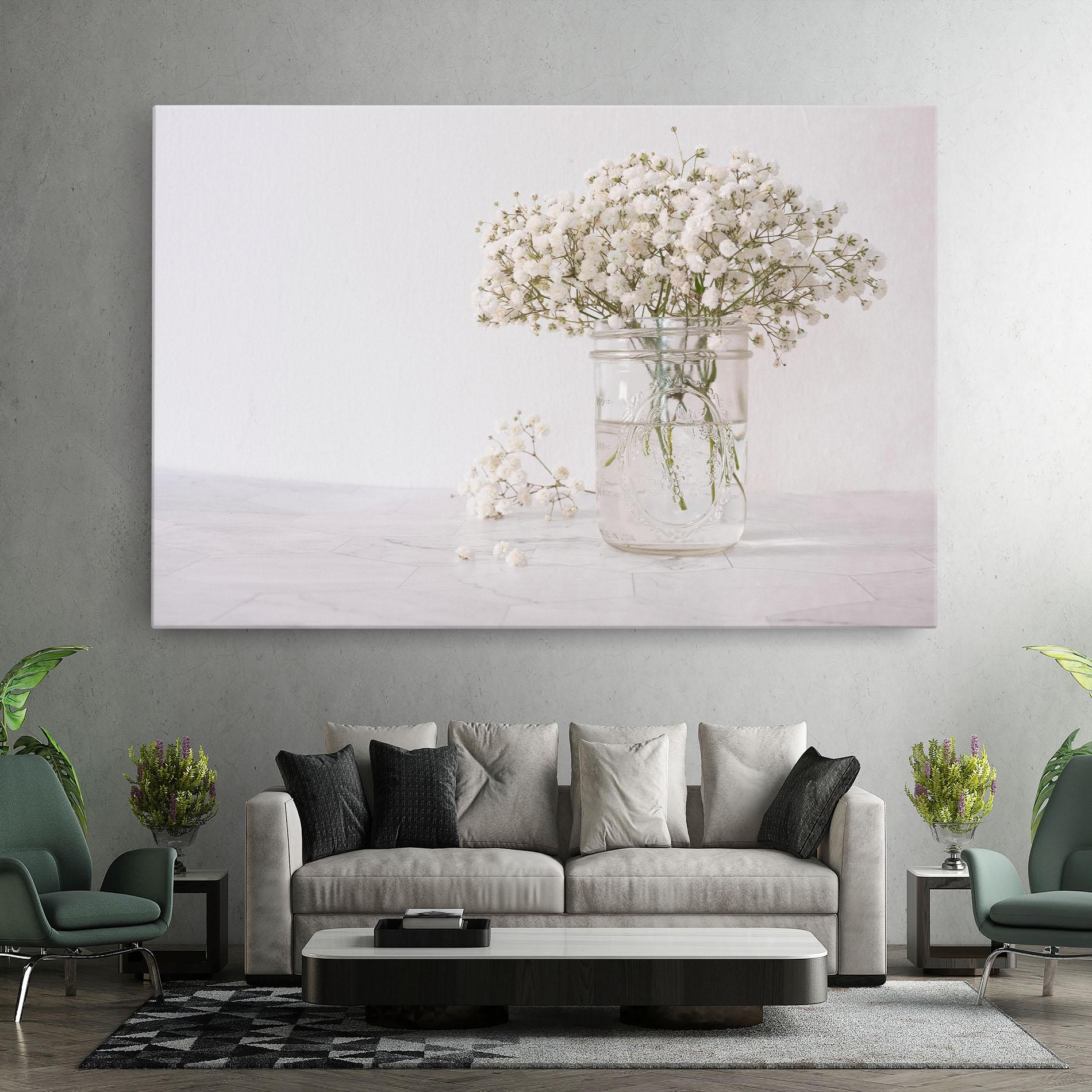 Leinwandbild White Tiny Flower Vase mockup 7