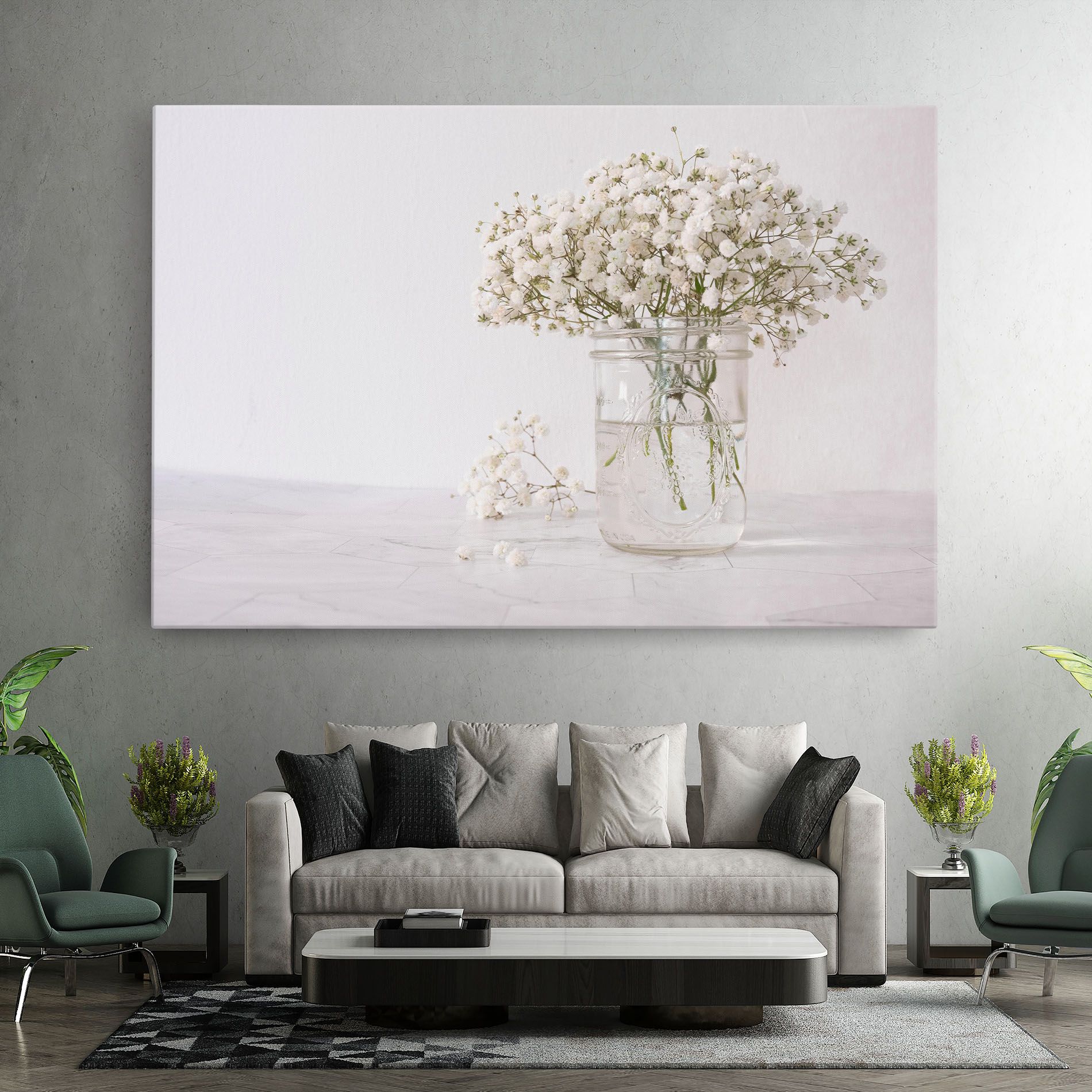 White Tiny Flower Vase mockup 7