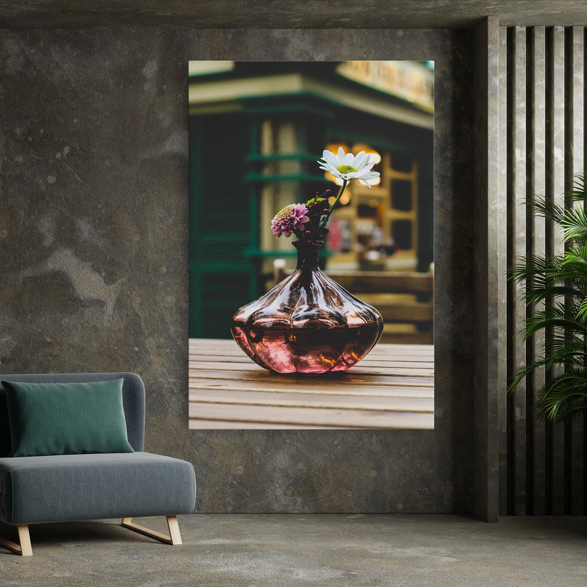 Leinwandbild Pink Vase Flower mockup 7