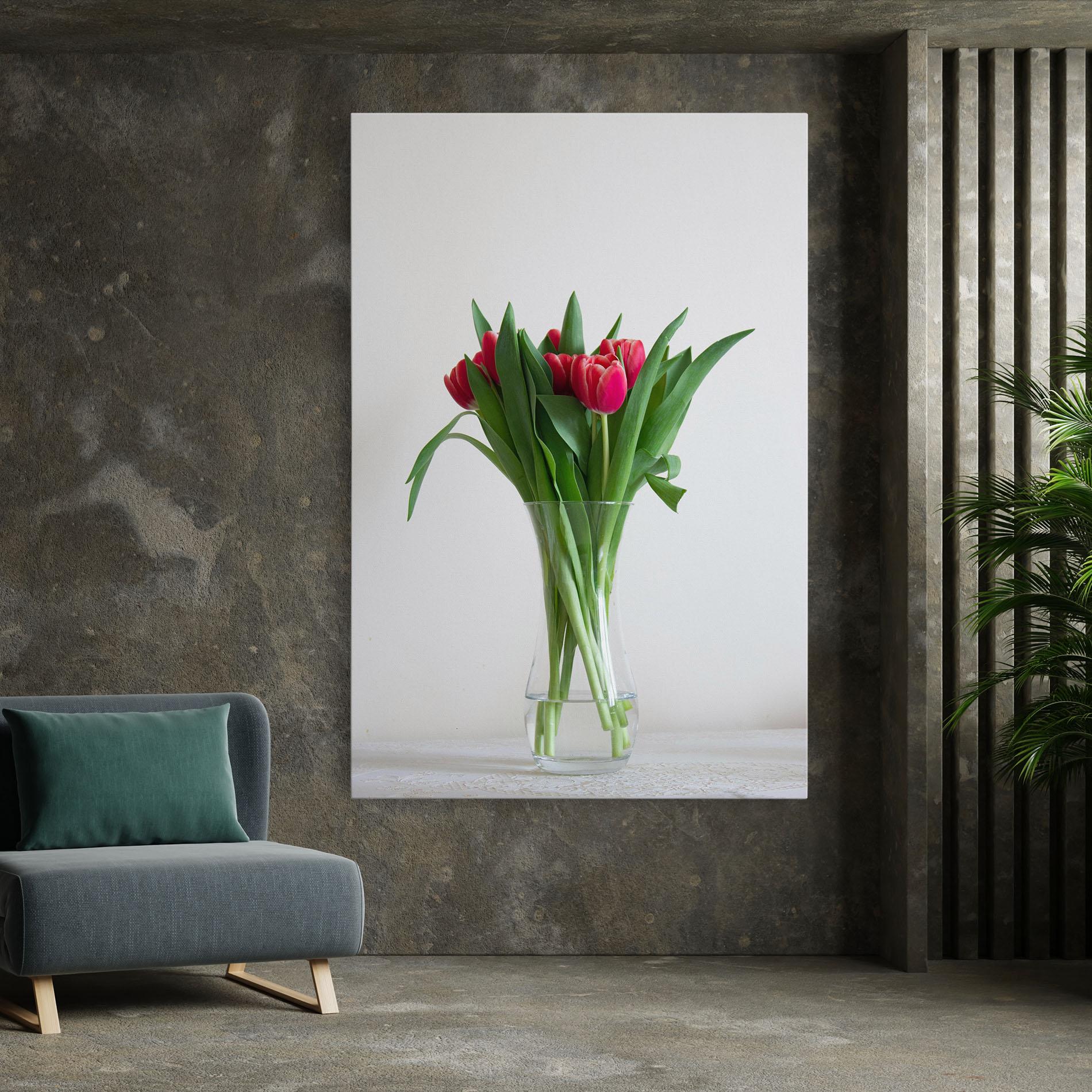 Leinwandbild Pretty Tulips Vase mockup 7