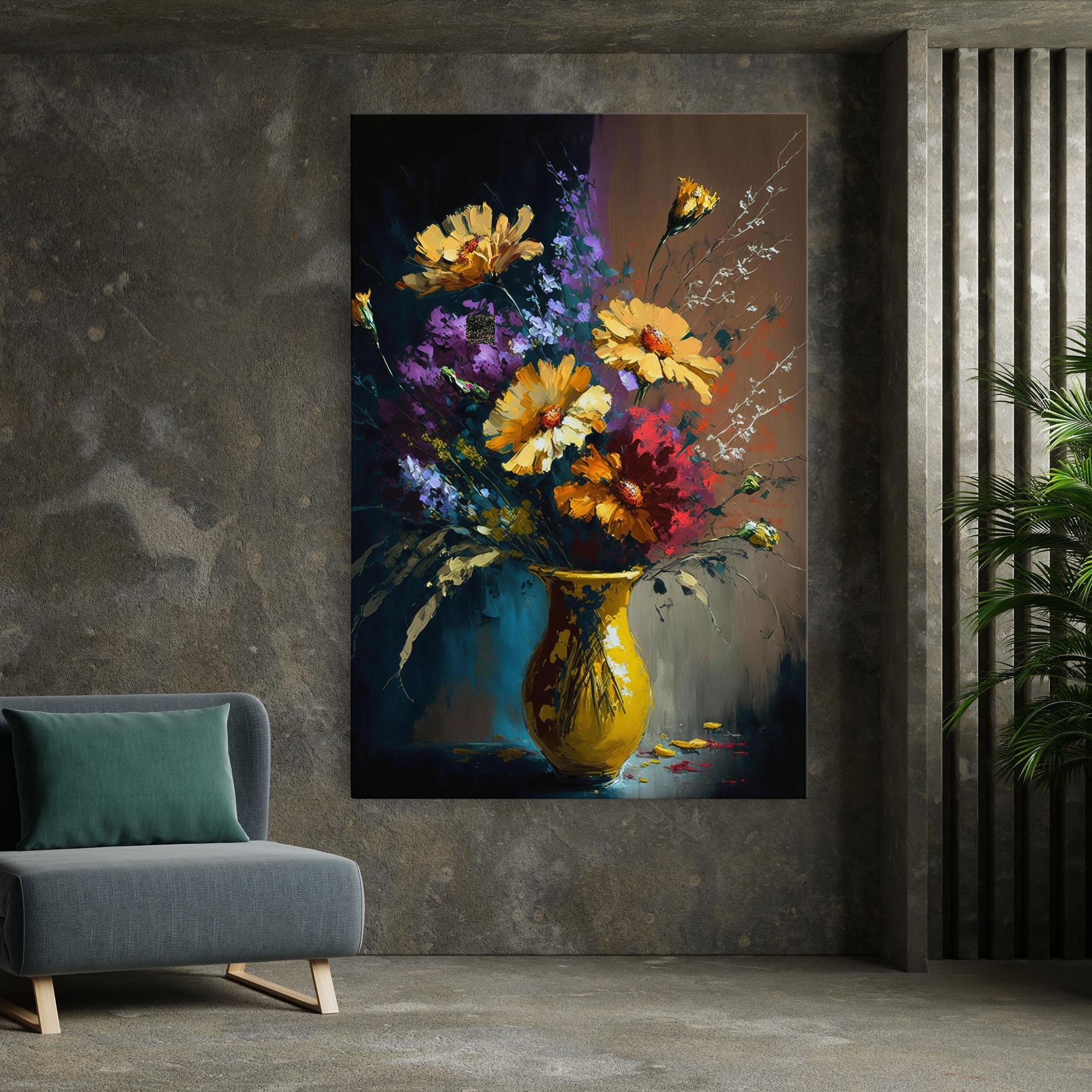 Leinwandbild Yellow Art Vase mockup 7