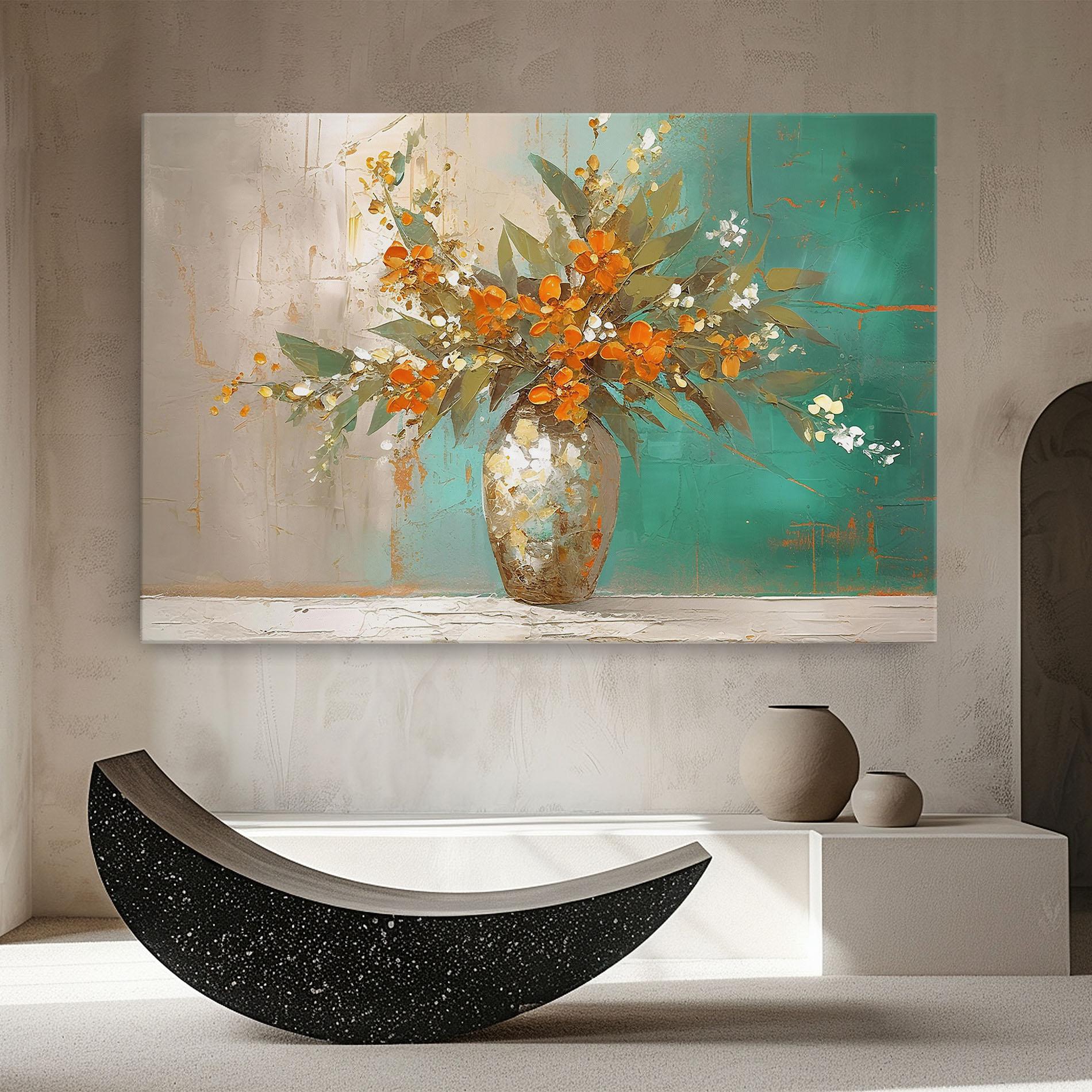 Leinwandbild Grey Vase Orange mockup 8