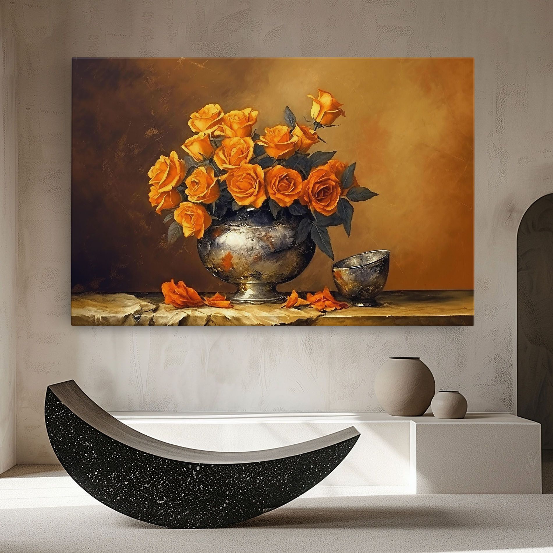 Orange Rose Vase mockup 8