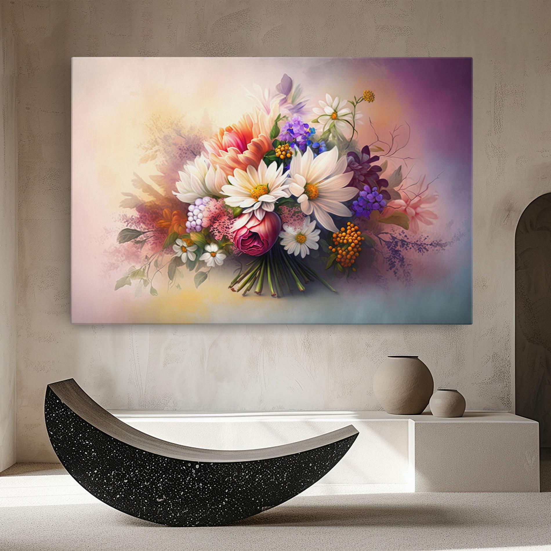 Leinwandbild Vecteezy_ai Generated Bouquet Of Fresh Spring Flowers On Light_23373362_865 mockup 8