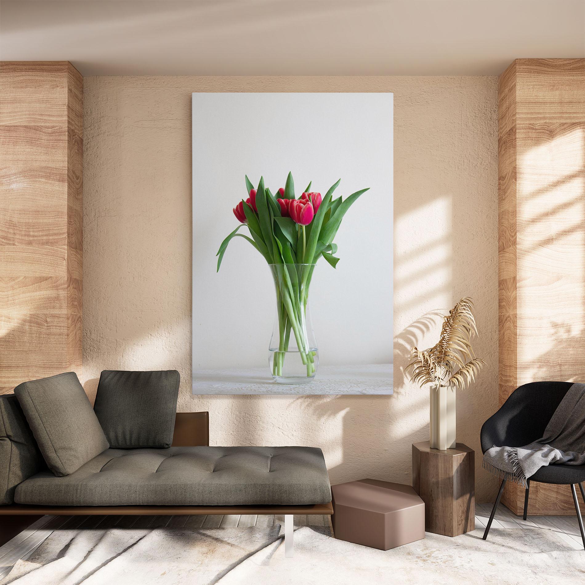 Leinwandbild Pretty Tulips Vase mockup 8